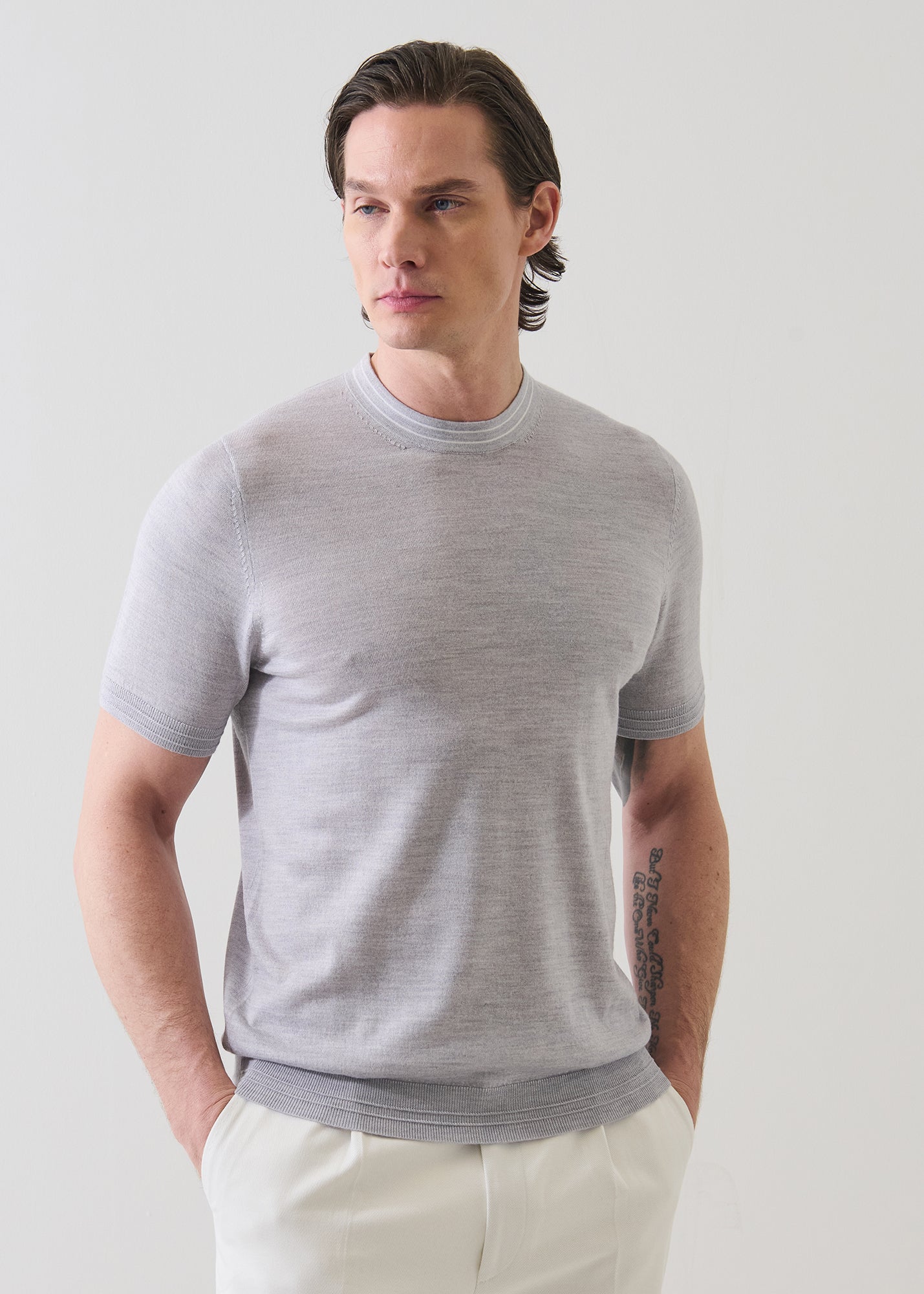 Merino Silk Tipped Crewneck Sweater - PATRICK ASSARAF