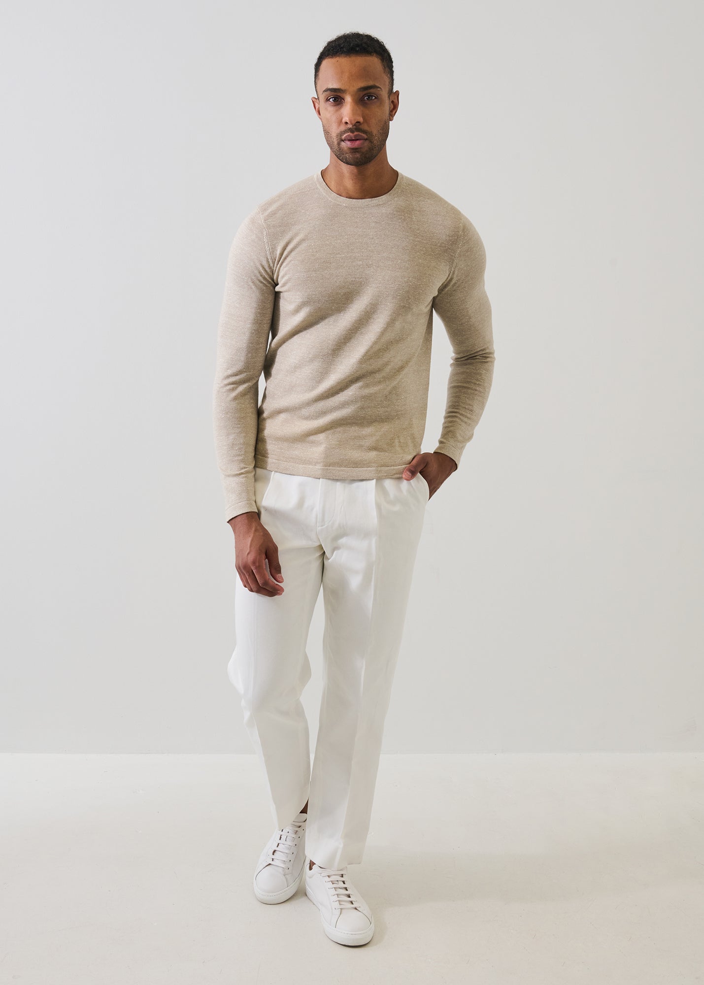 Merino Linen Crewneck Sweater - PATRICK ASSARAF