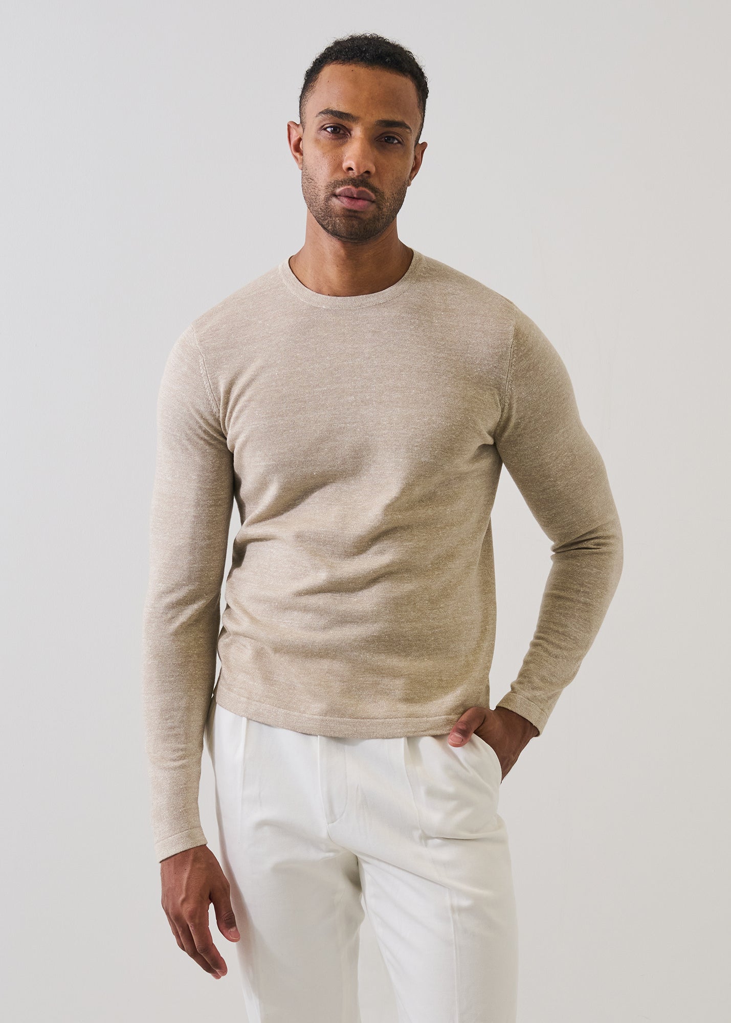 Merino Linen Crewneck Sweater - PATRICK ASSARAF