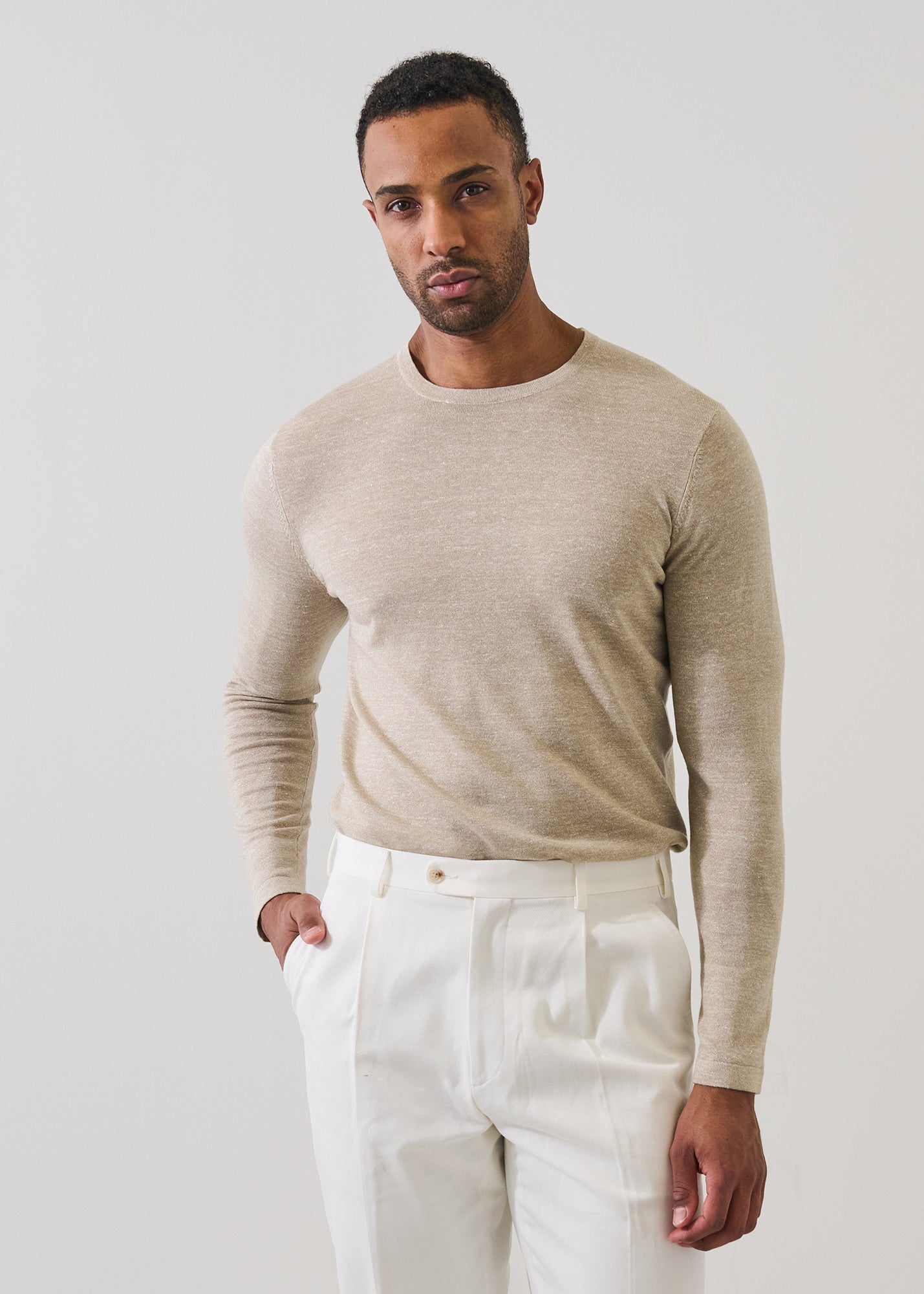 Merino Linen Crewneck Sweater - PATRICK ASSARAF