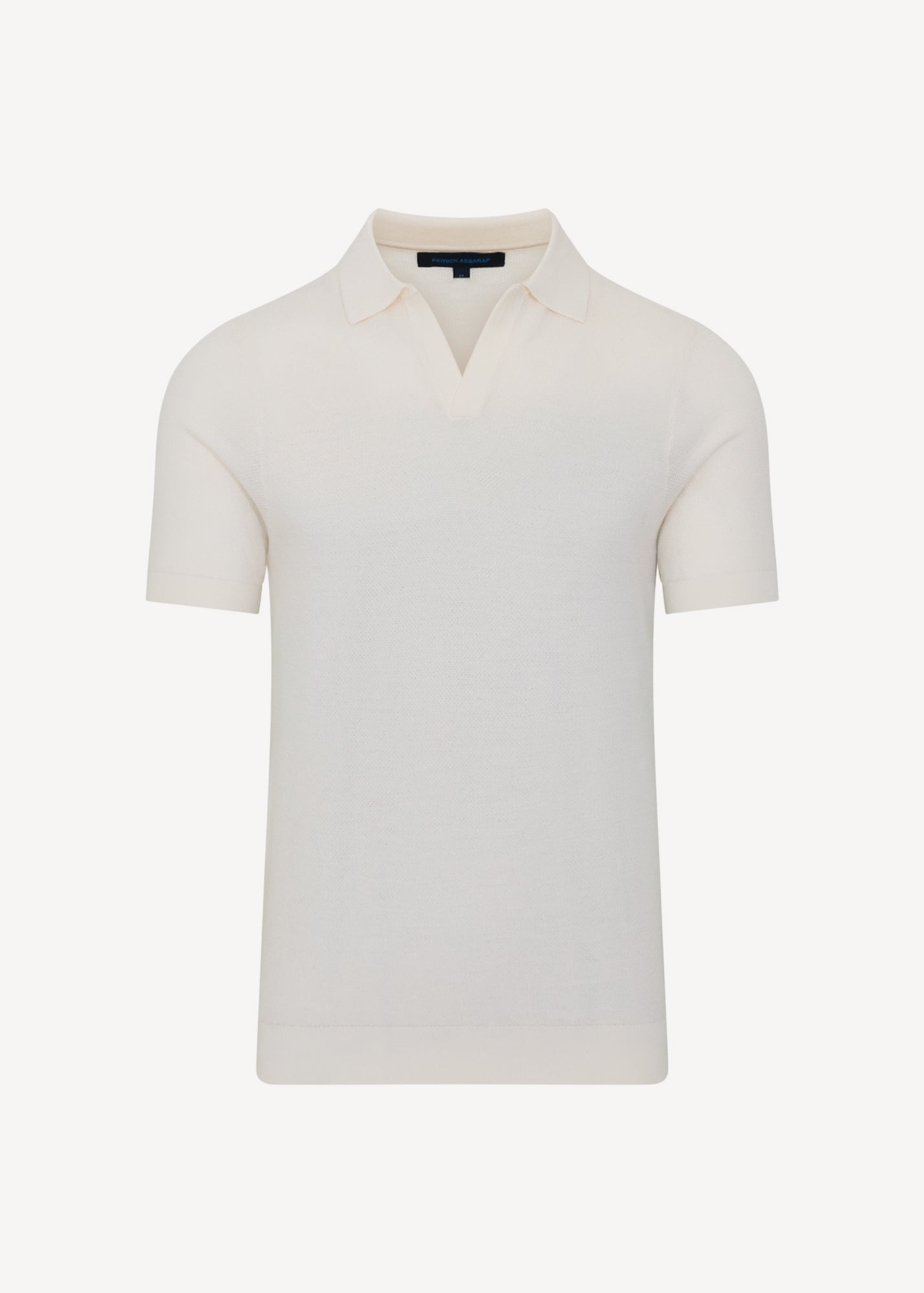 Merino Wool-Silk Birds-Eye Stitch Polo