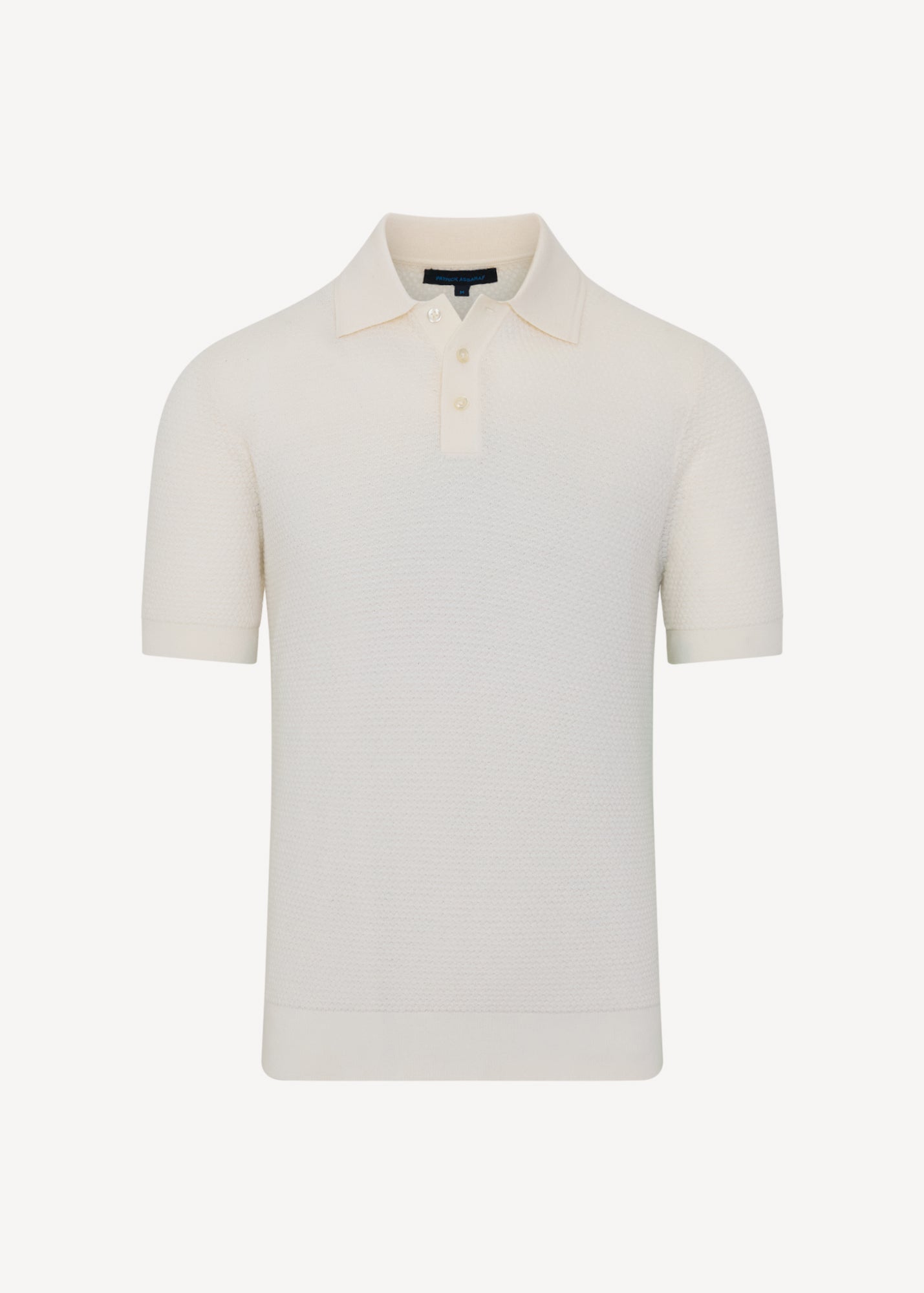 Merino Wool-Silk Bubble Stitch Polo