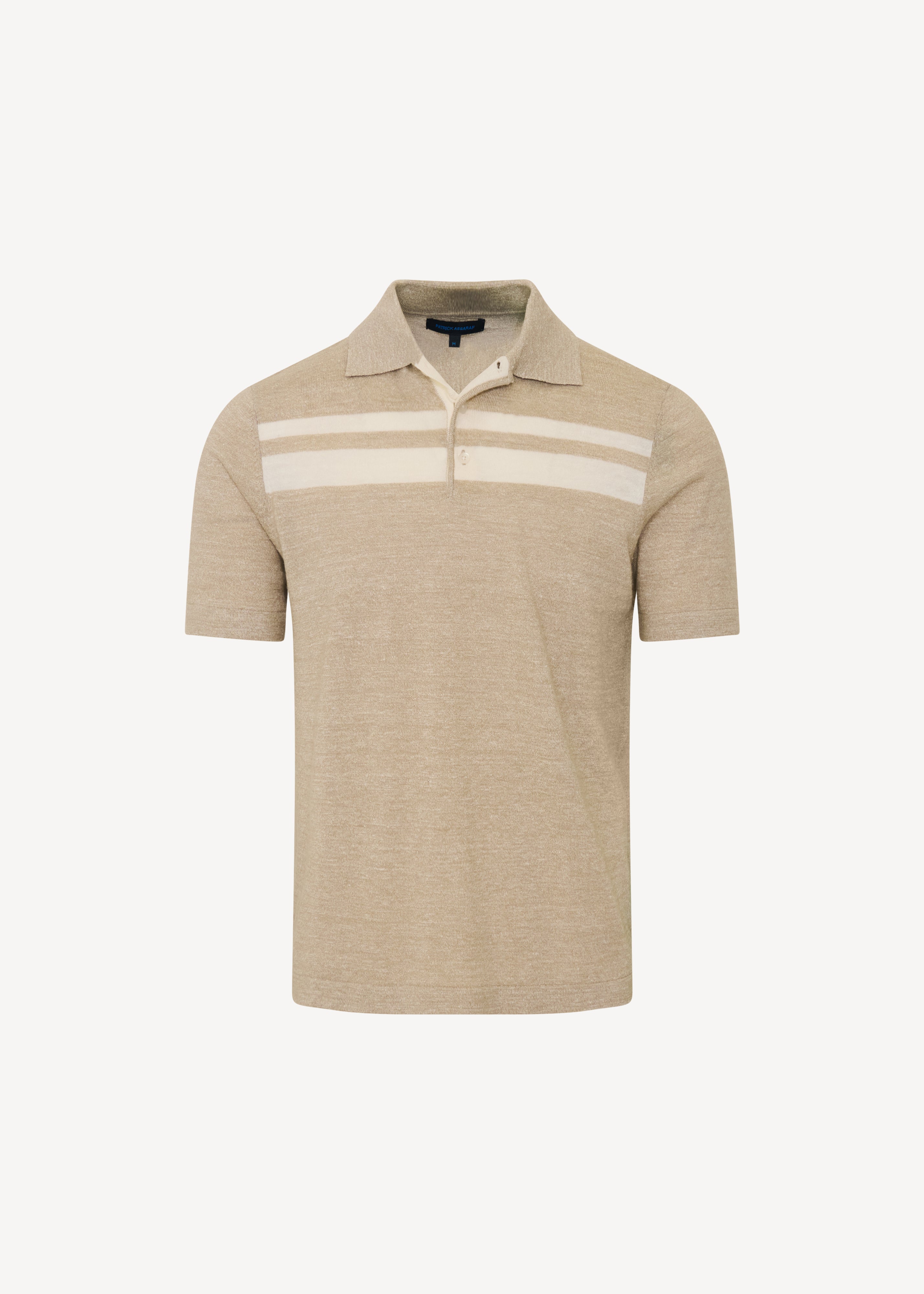 Merino Linen Striped Polo - PATRICK ASSARAF