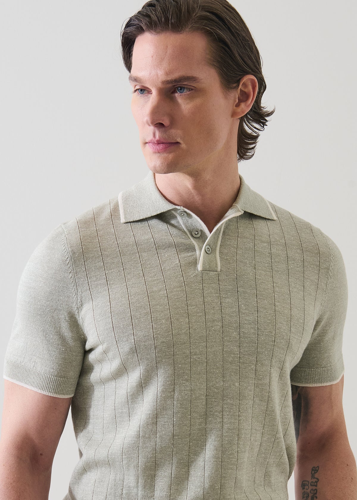 Merino Linen Drop Needle Polo - PATRICK ASSARAF
