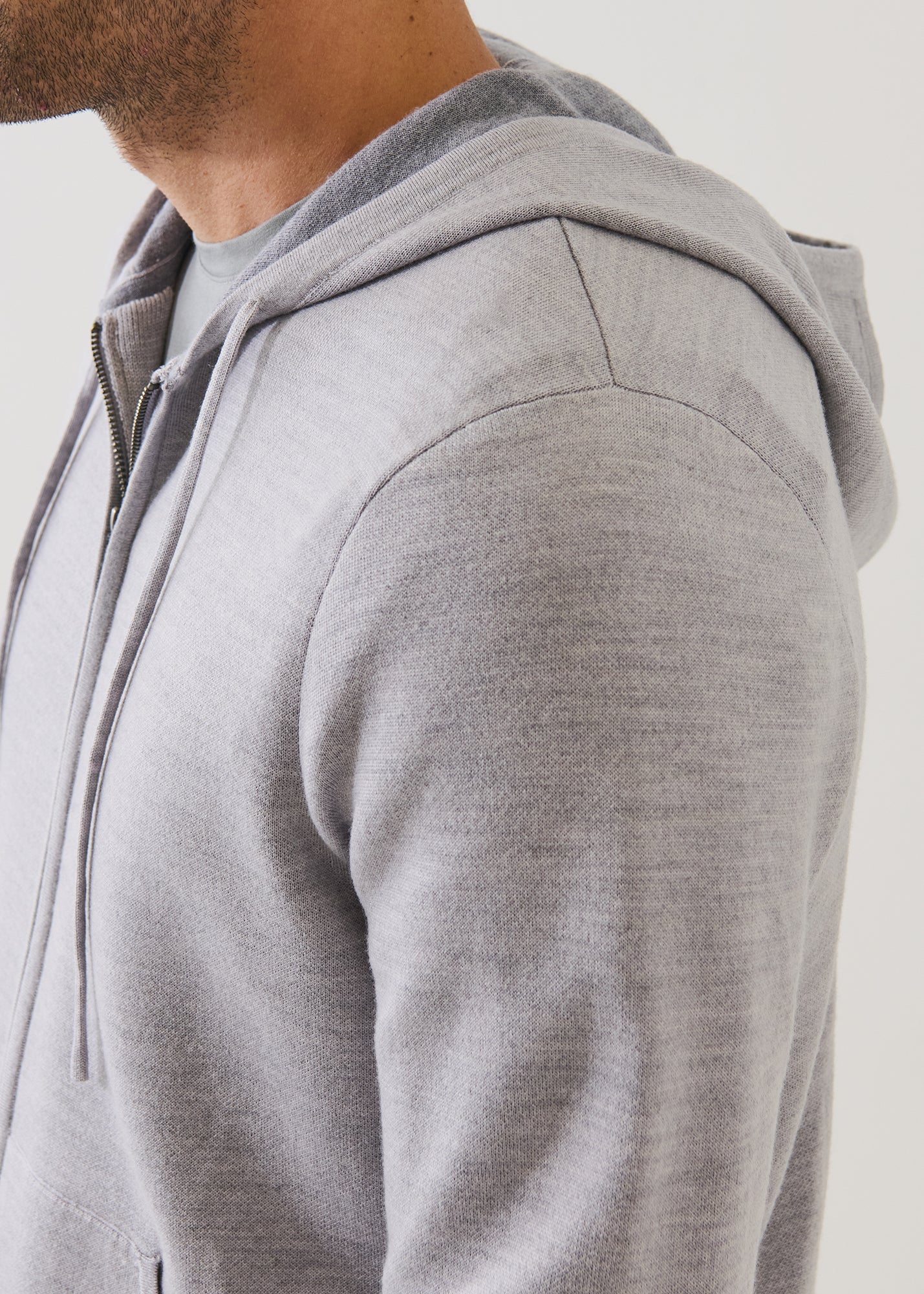 Double Face Merino Wool-Silk Full Zip Hoodie