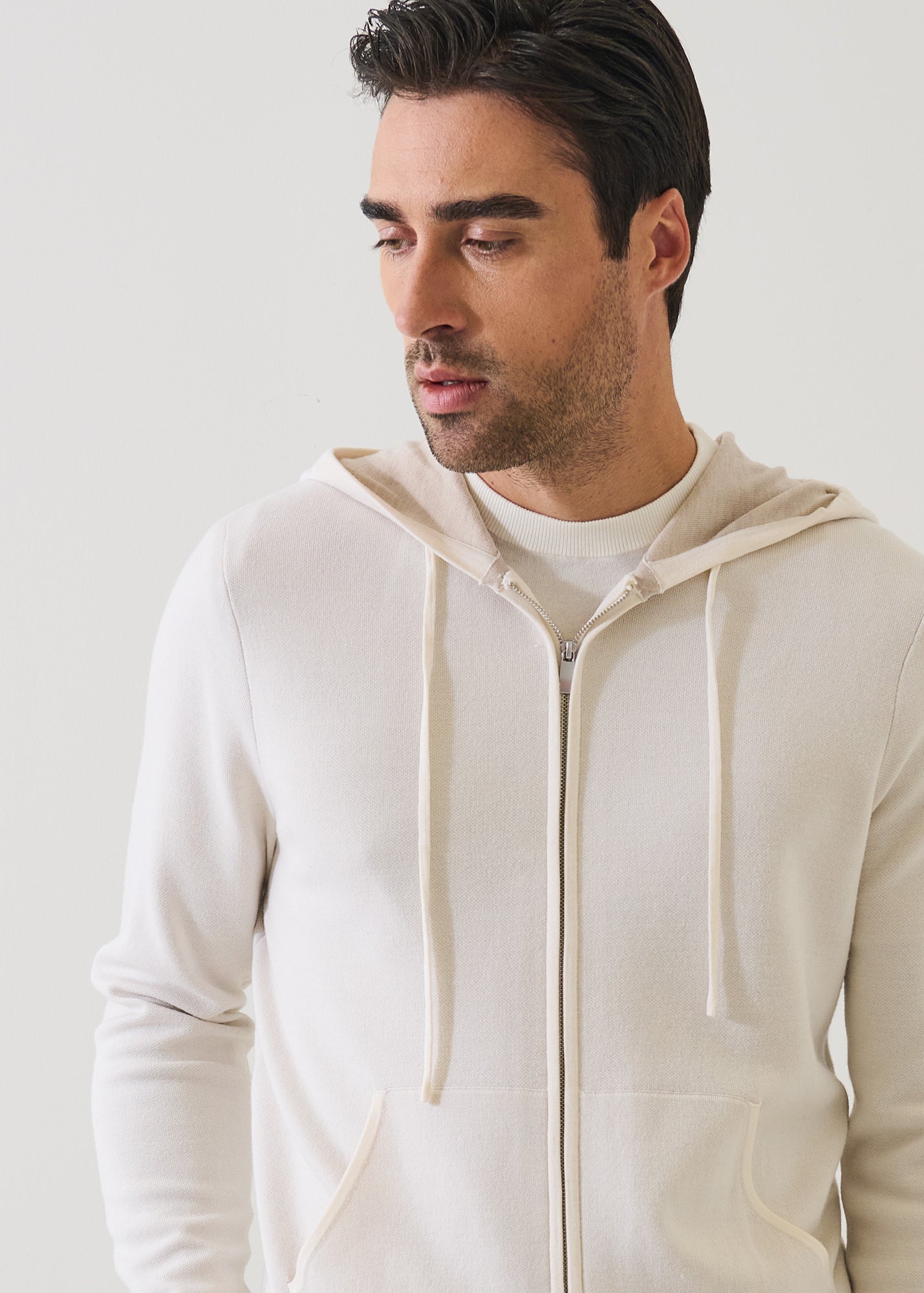 Double Face Merino Wool-Silk Full Zip Hoodie