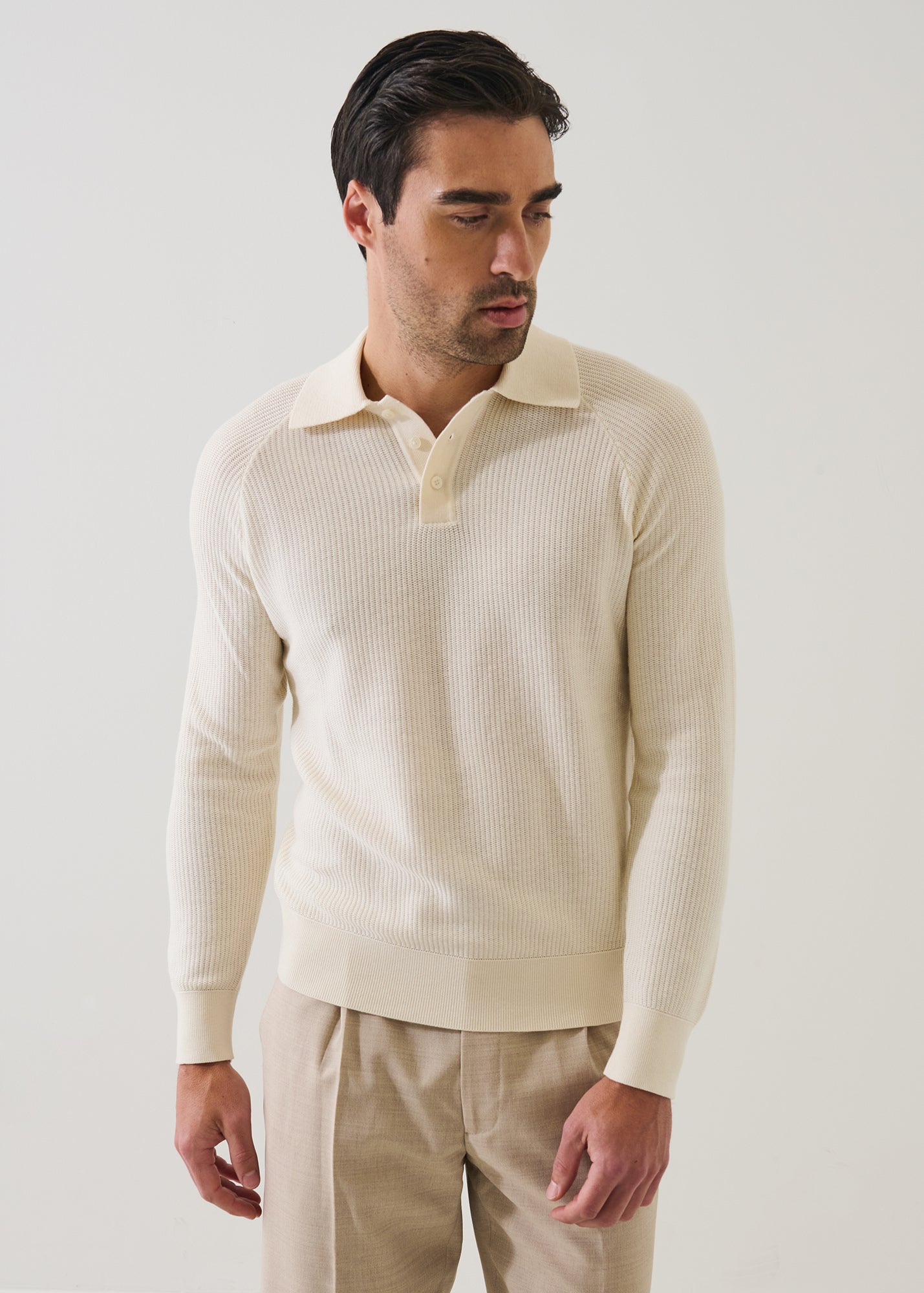 Cotton Blend Wide Rib Polo