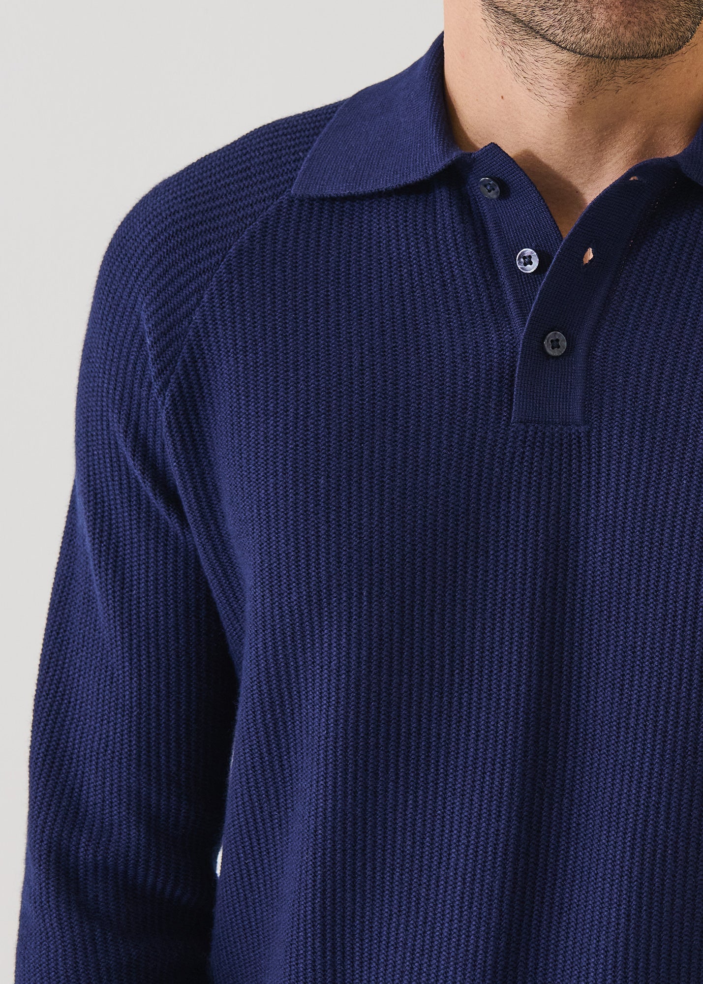 Cotton Blend Wide Rib Polo