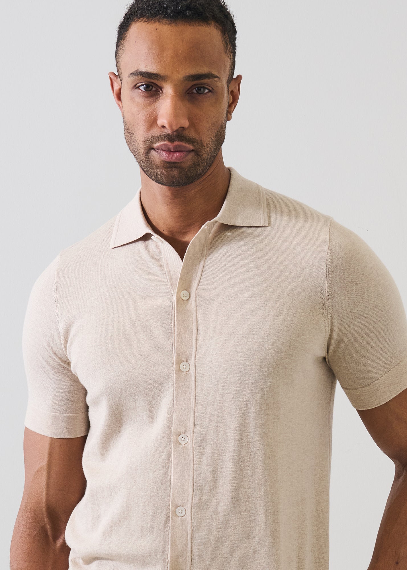 Cotton-Silk Blend  Knit Shirt - PATRICK ASSARAF
