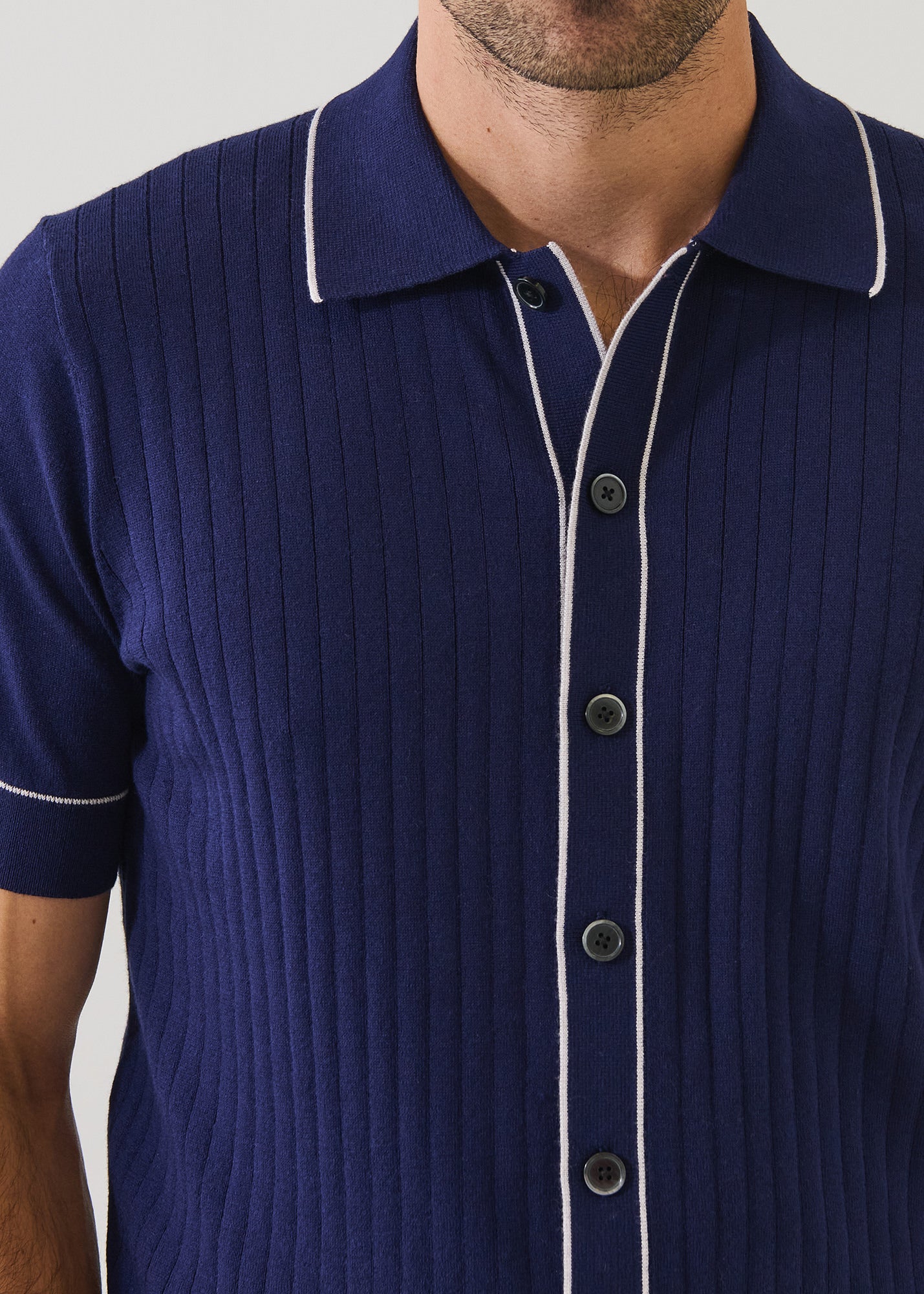 Cotton-Silk Tipped Short Sleeve Knit Shirt