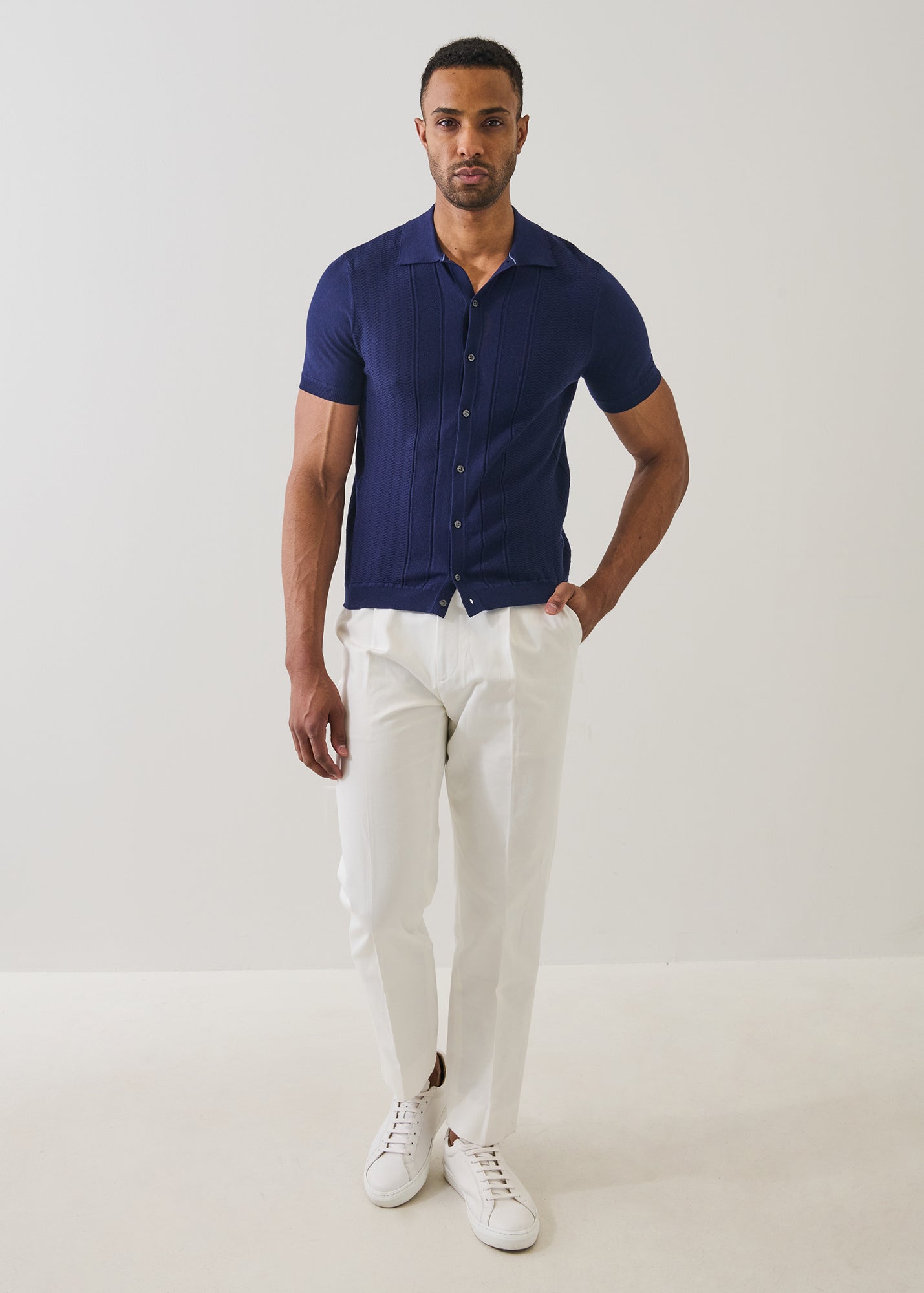 Cotton Cashmere Textured Knit Shirt - PATRICK ASSARAF