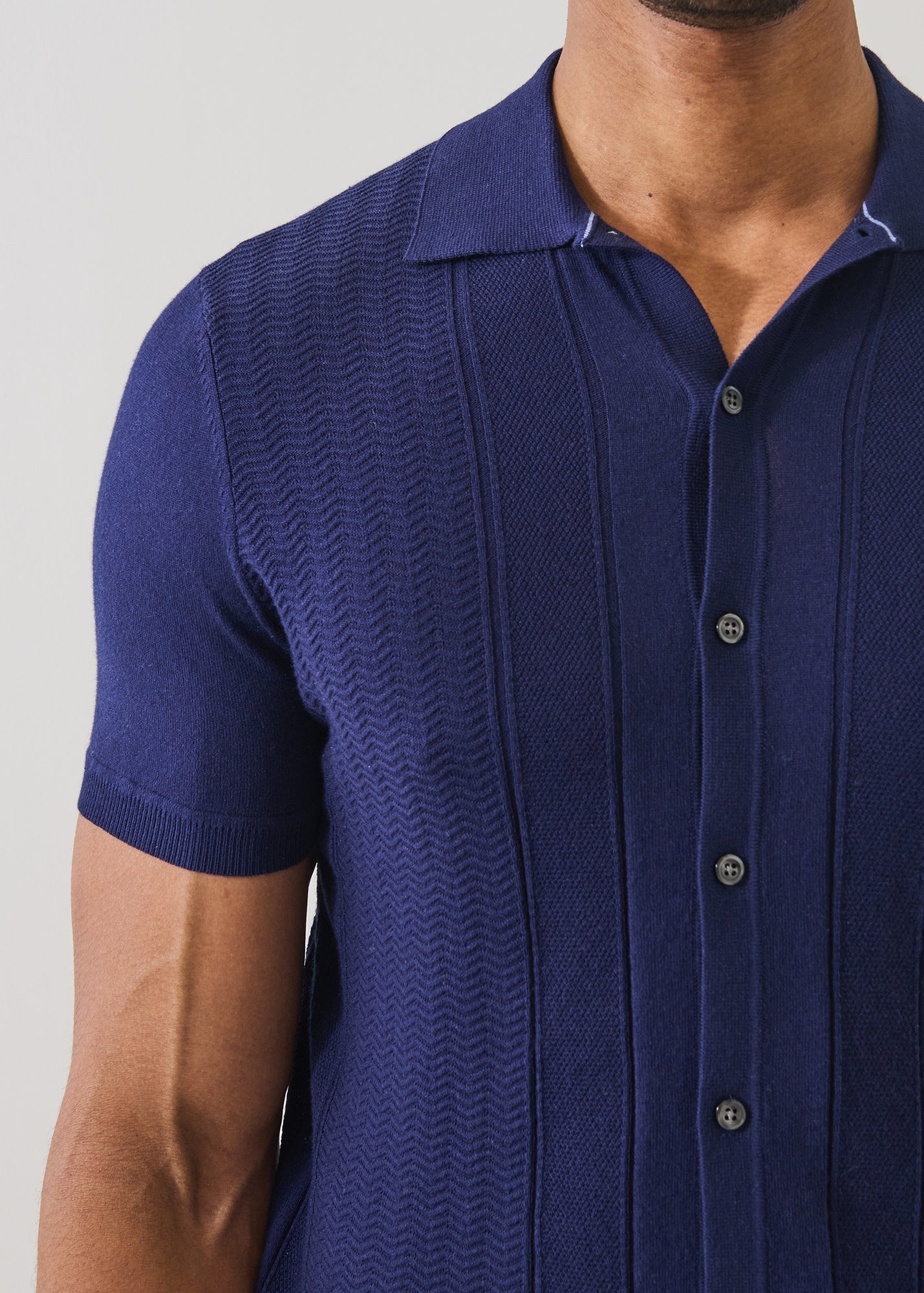 Cotton Cashmere Textured Knit Shirt - PATRICK ASSARAF