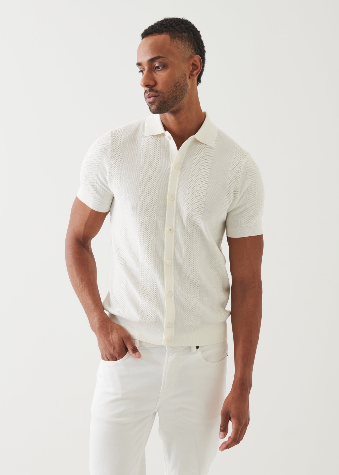 Cotton Cashmere Blend Knit Shirt