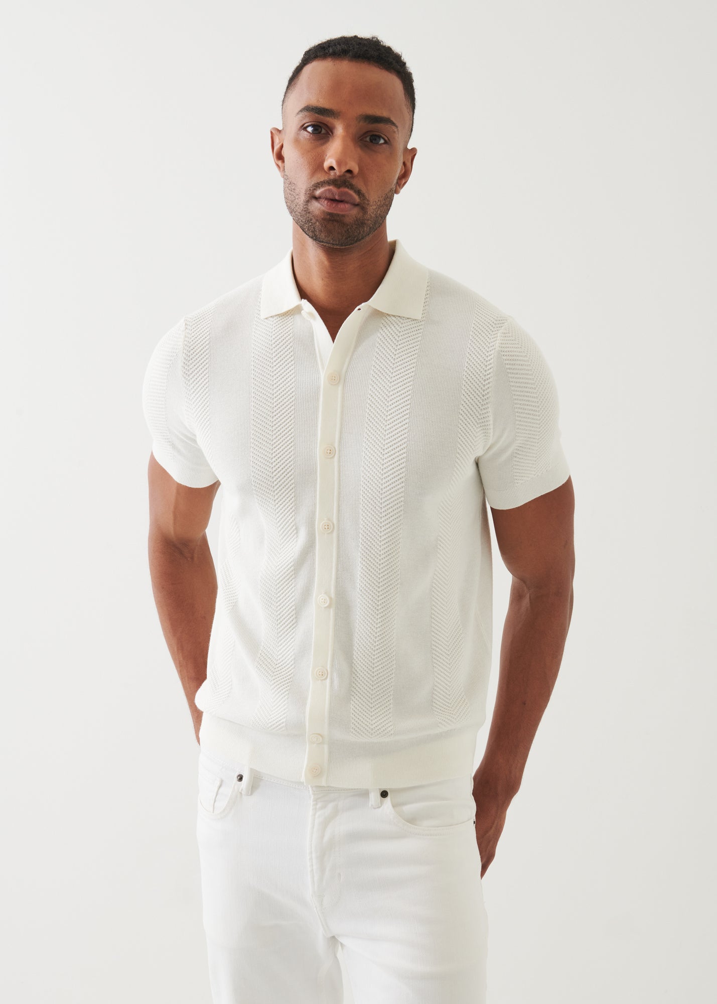 Cotton Cashmere Blend Knit Shirt
