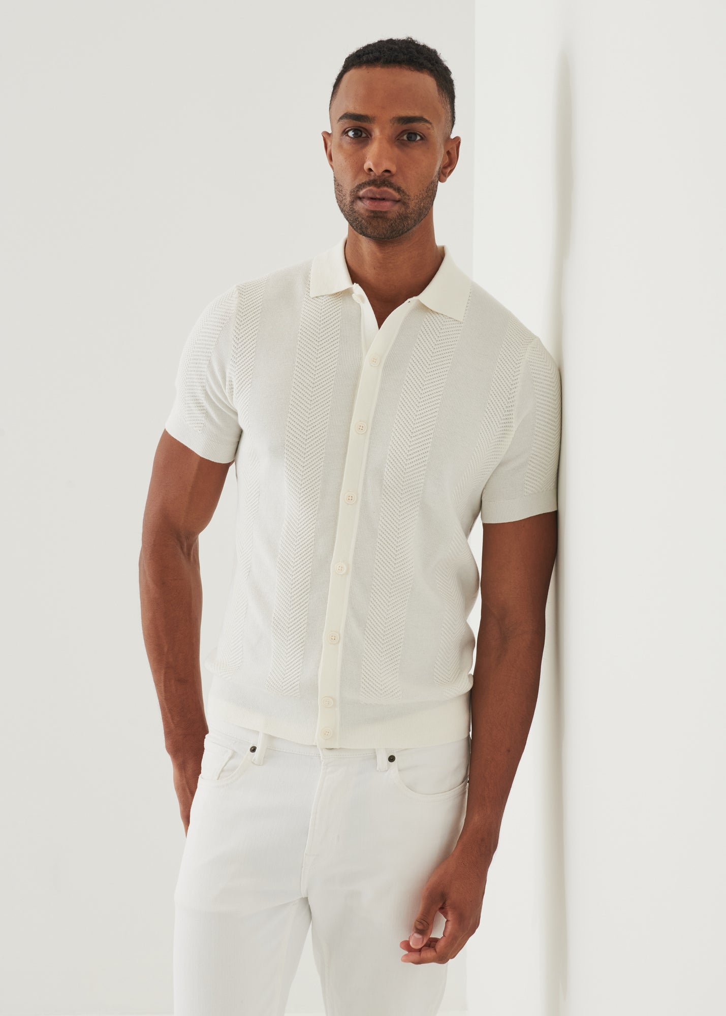 Cotton Cashmere Blend Knit Shirt