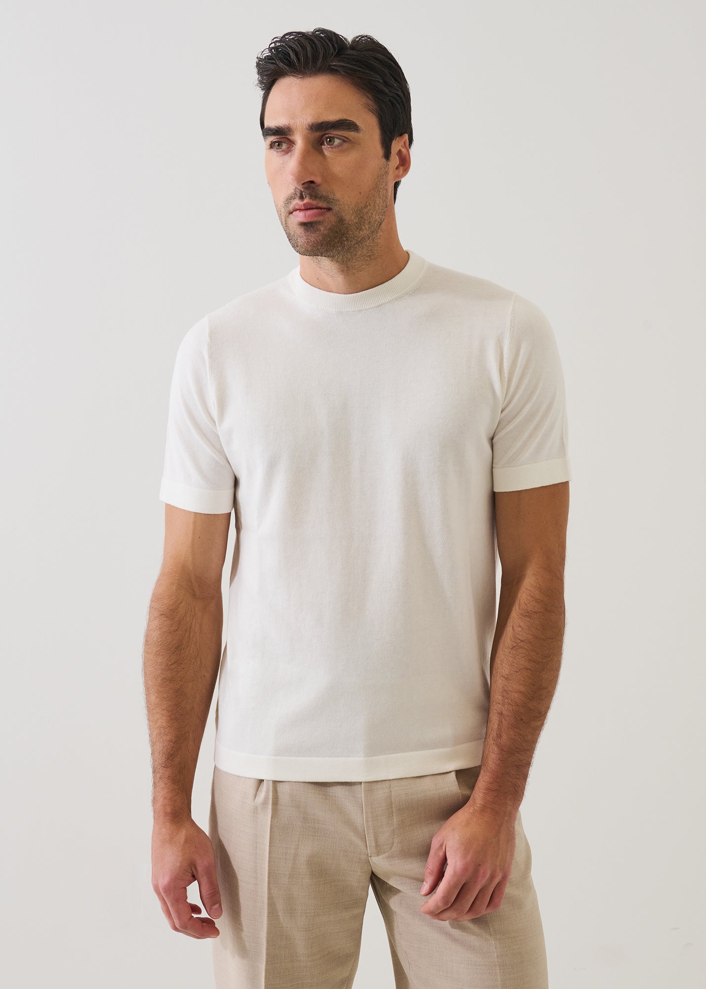 Cotton Blend Short Sleeve Crewneck