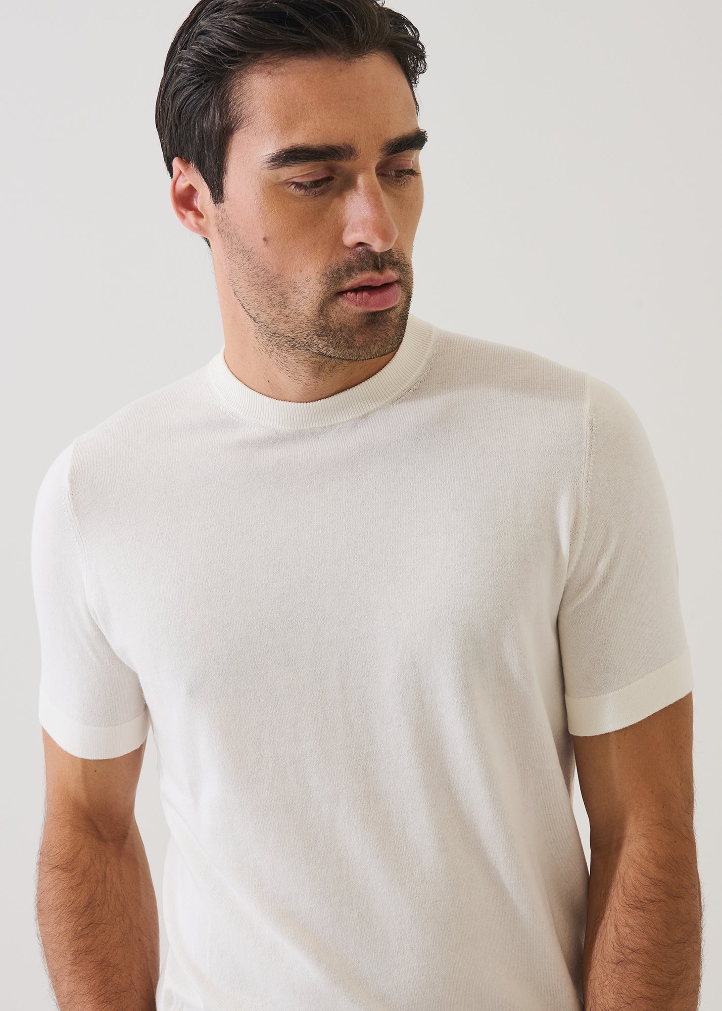 Cotton Blend Short Sleeve Crewneck