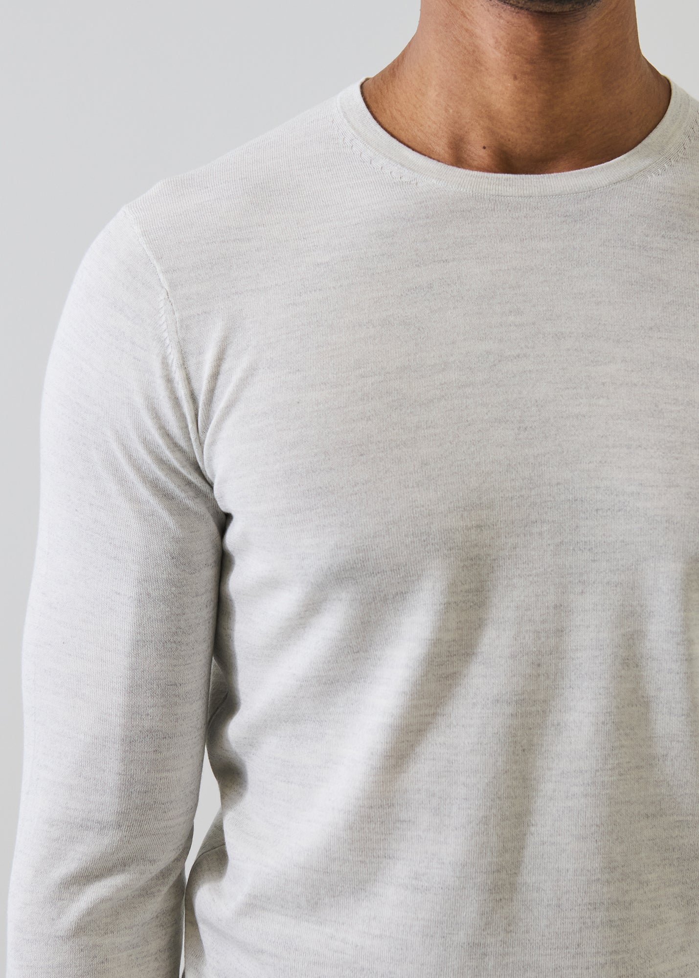 Cotton-Cupro Long Sleeve Crewneck - PATRICK ASSARAF