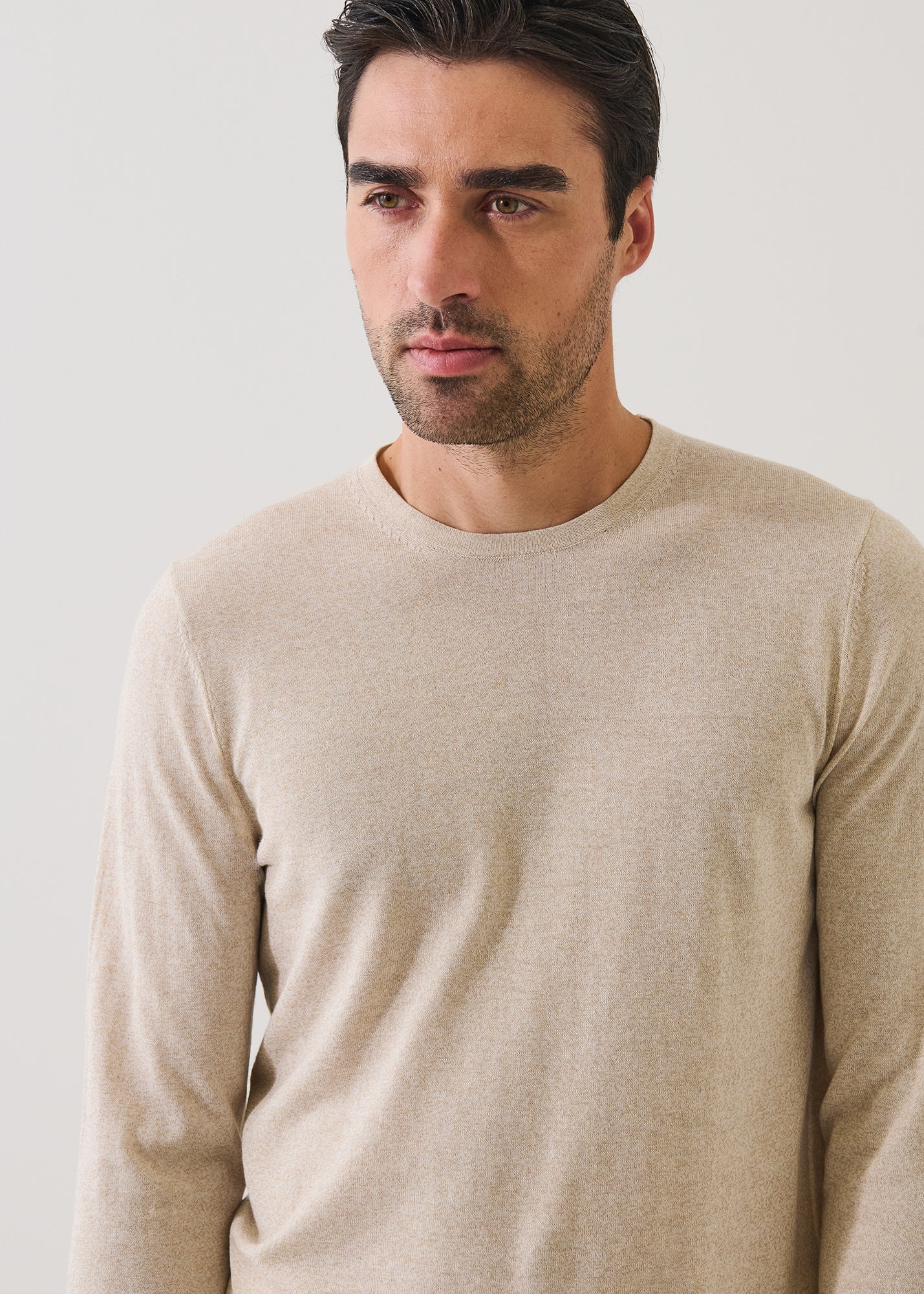 Cotton-Cupro Long Sleeve Crewneck