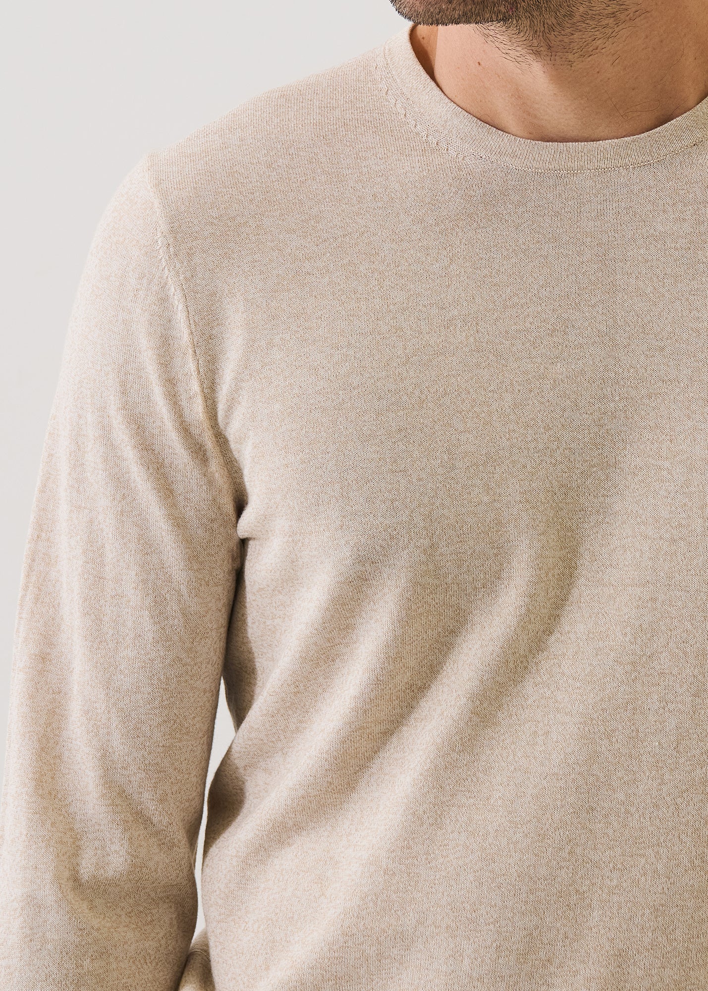 Cotton-Cupro Long Sleeve Crewneck