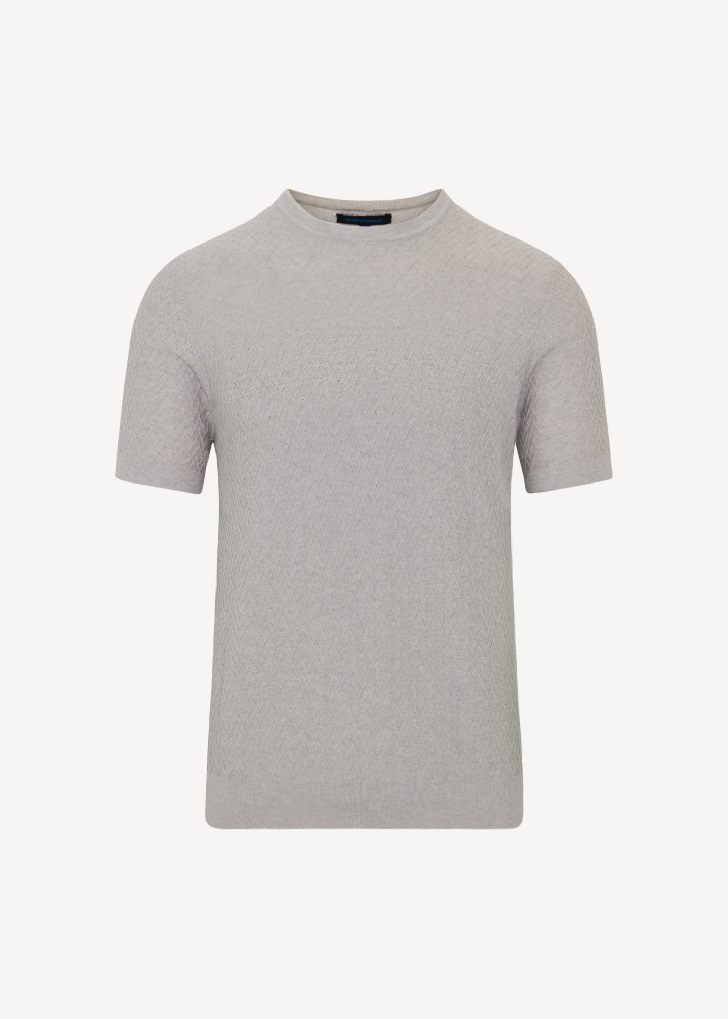 Cotton-Cupro Chevron Stitch Crewneck