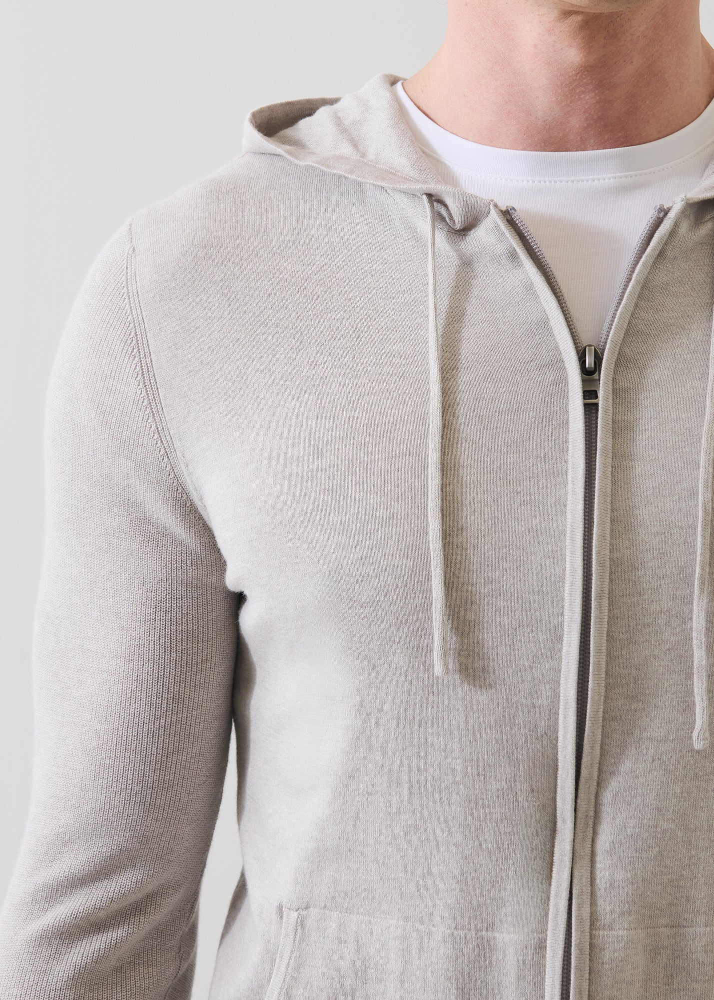 Cotton Cashmere Full Zip Hoodie - PATRICK ASSARAF