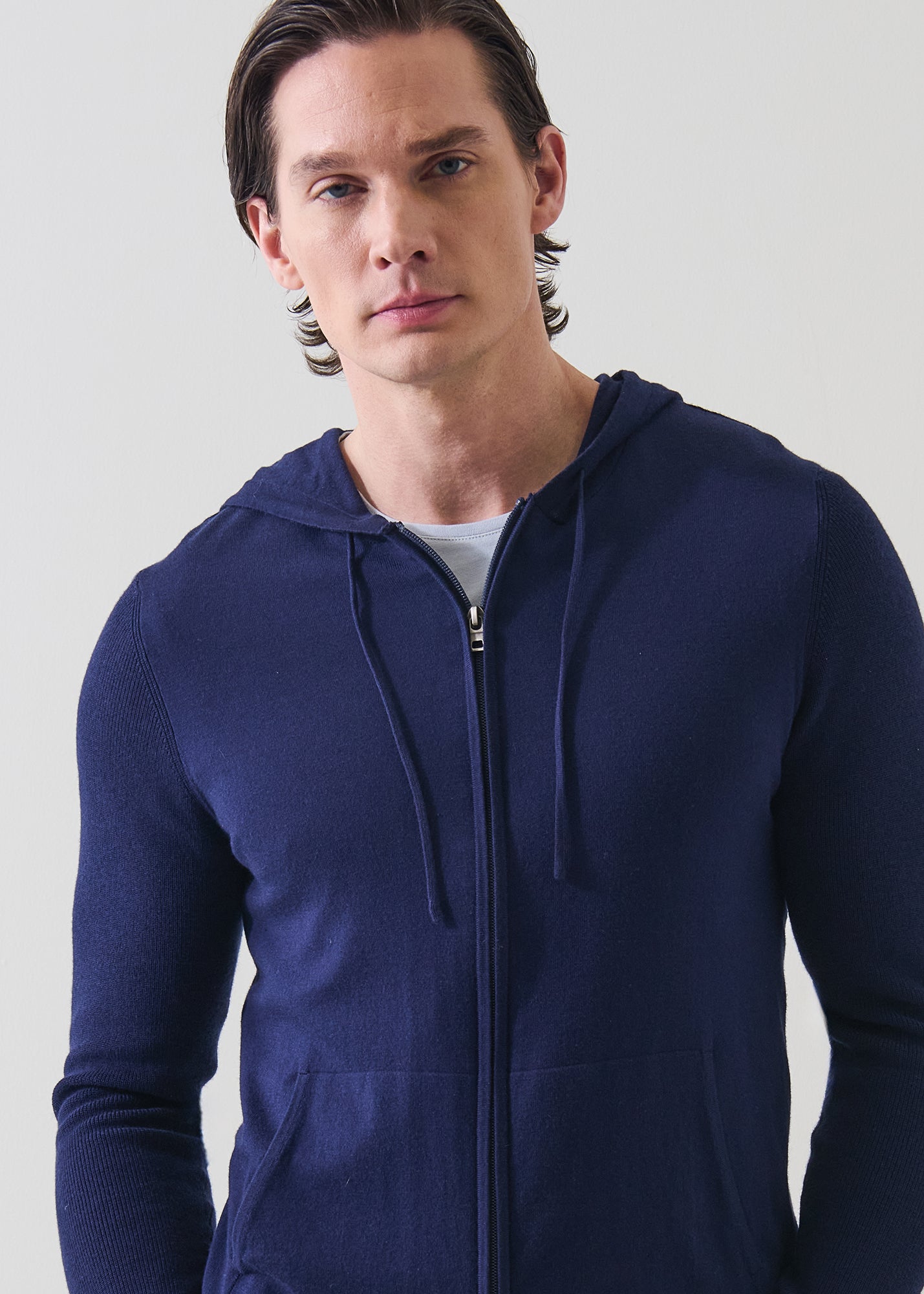 Cotton Cashmere Full Zip Hoodie - PATRICK ASSARAF