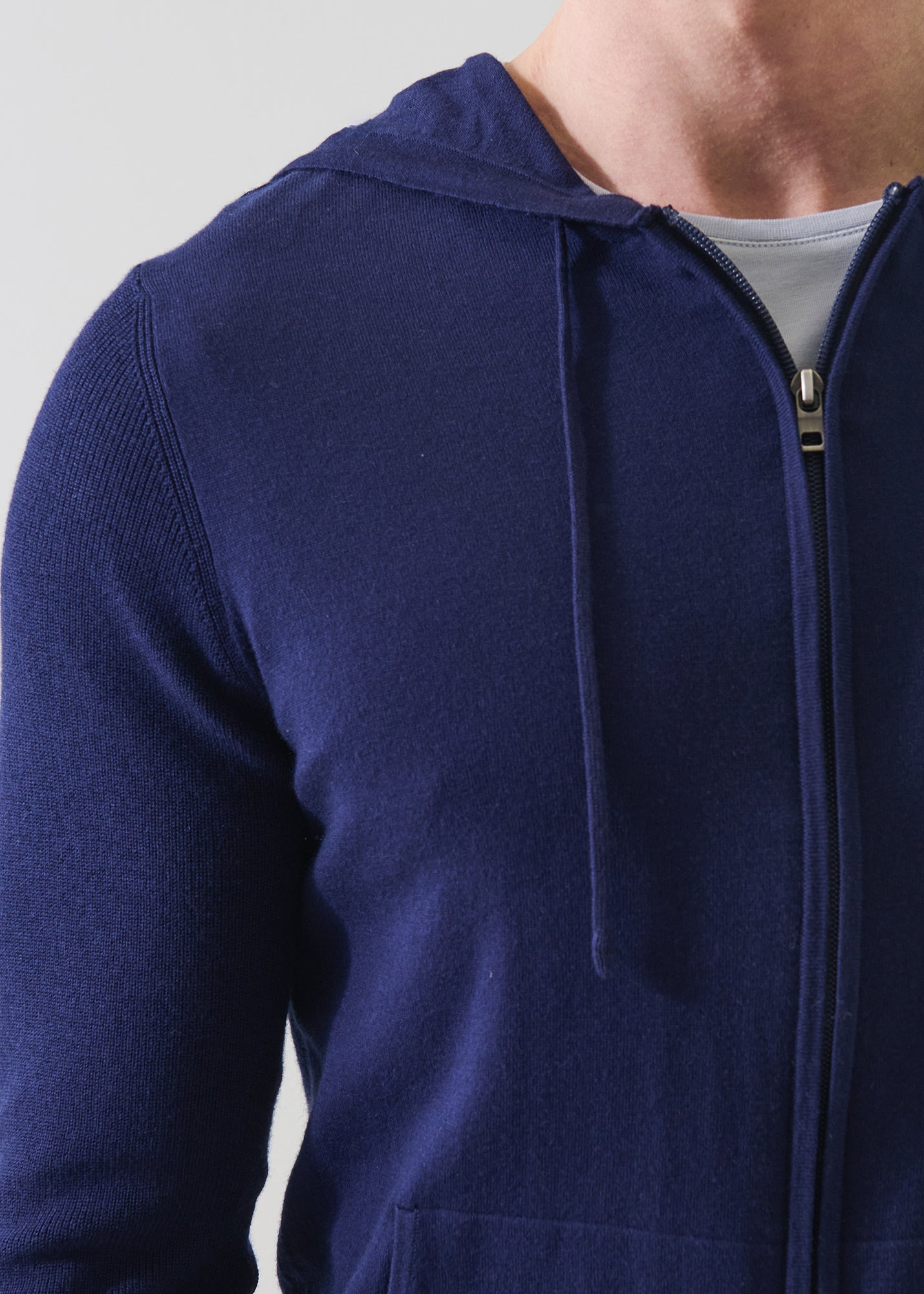 Cotton Cashmere Full Zip Hoodie | PATRICK ASSARAF | Luxury Fashion
