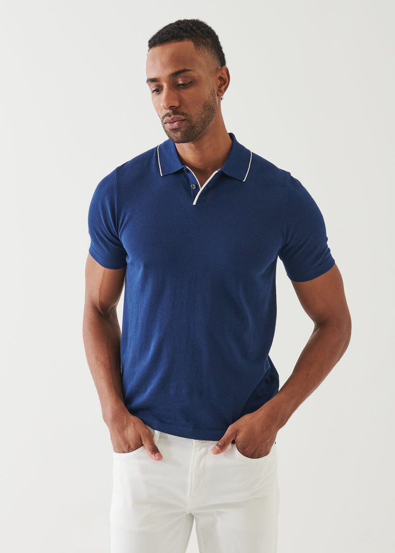 Cotton Cupro Tipped Polo