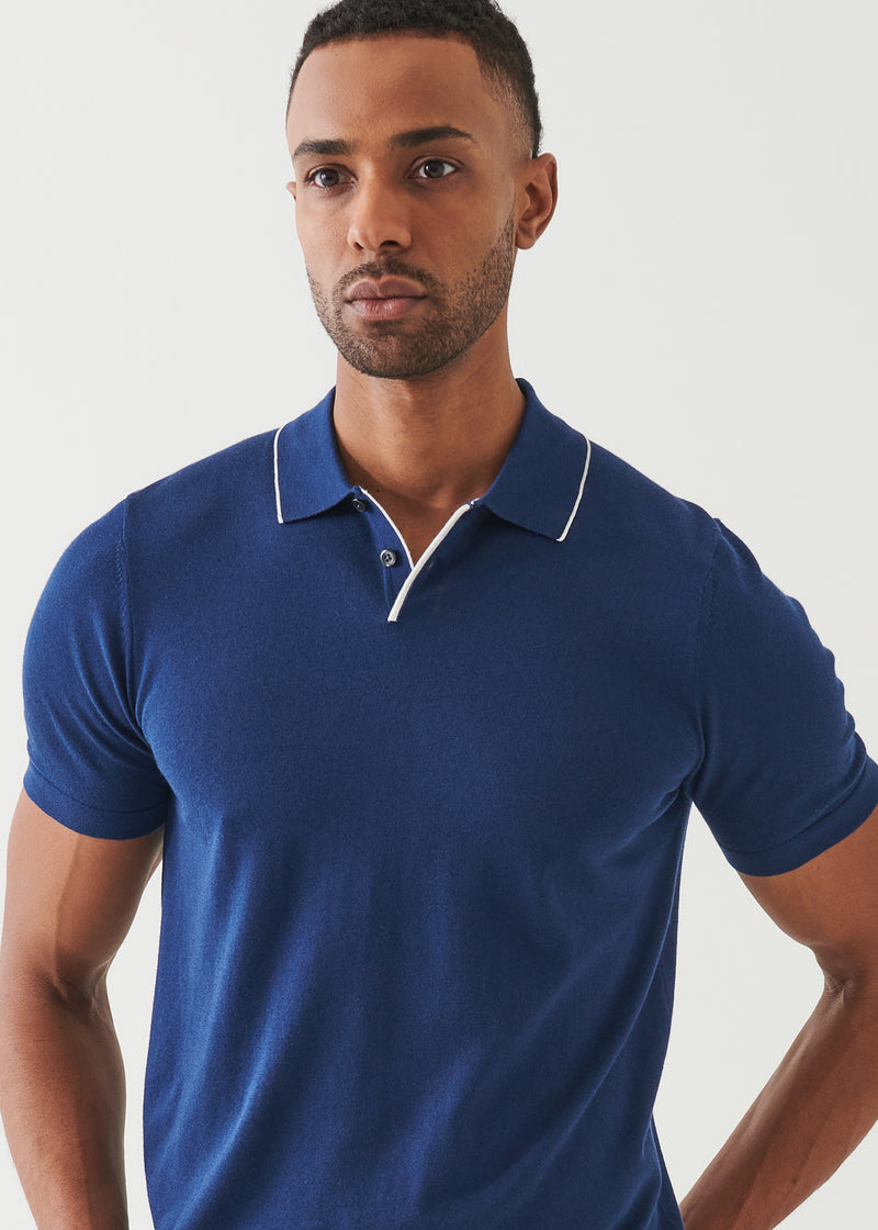 Cotton Cupro Tipped Polo