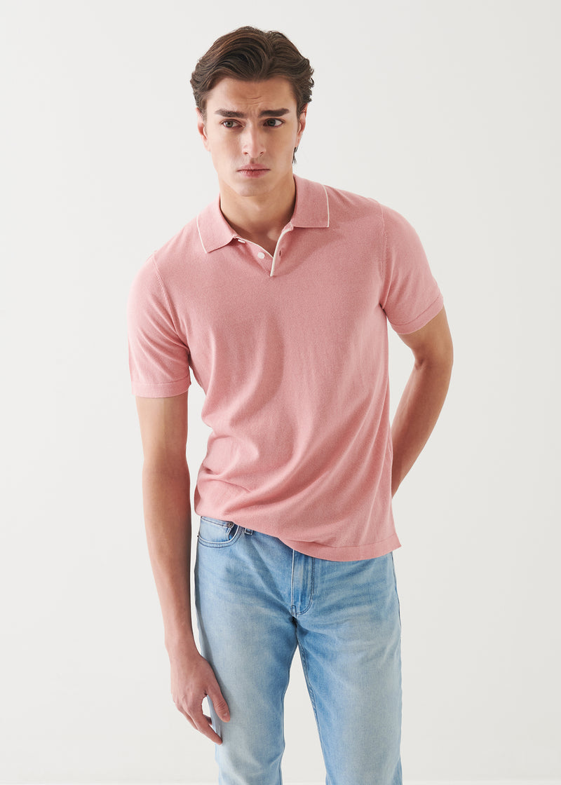 Cotton Cupro Tipped Polo