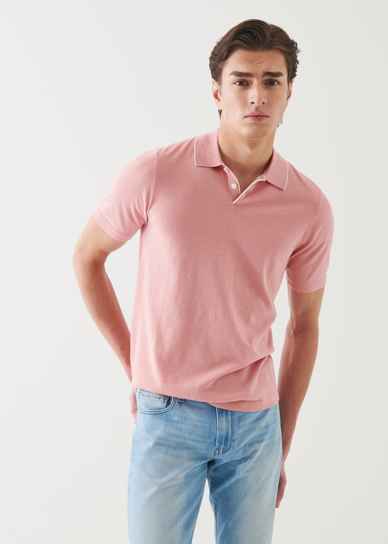 Cotton Cupro Tipped Polo