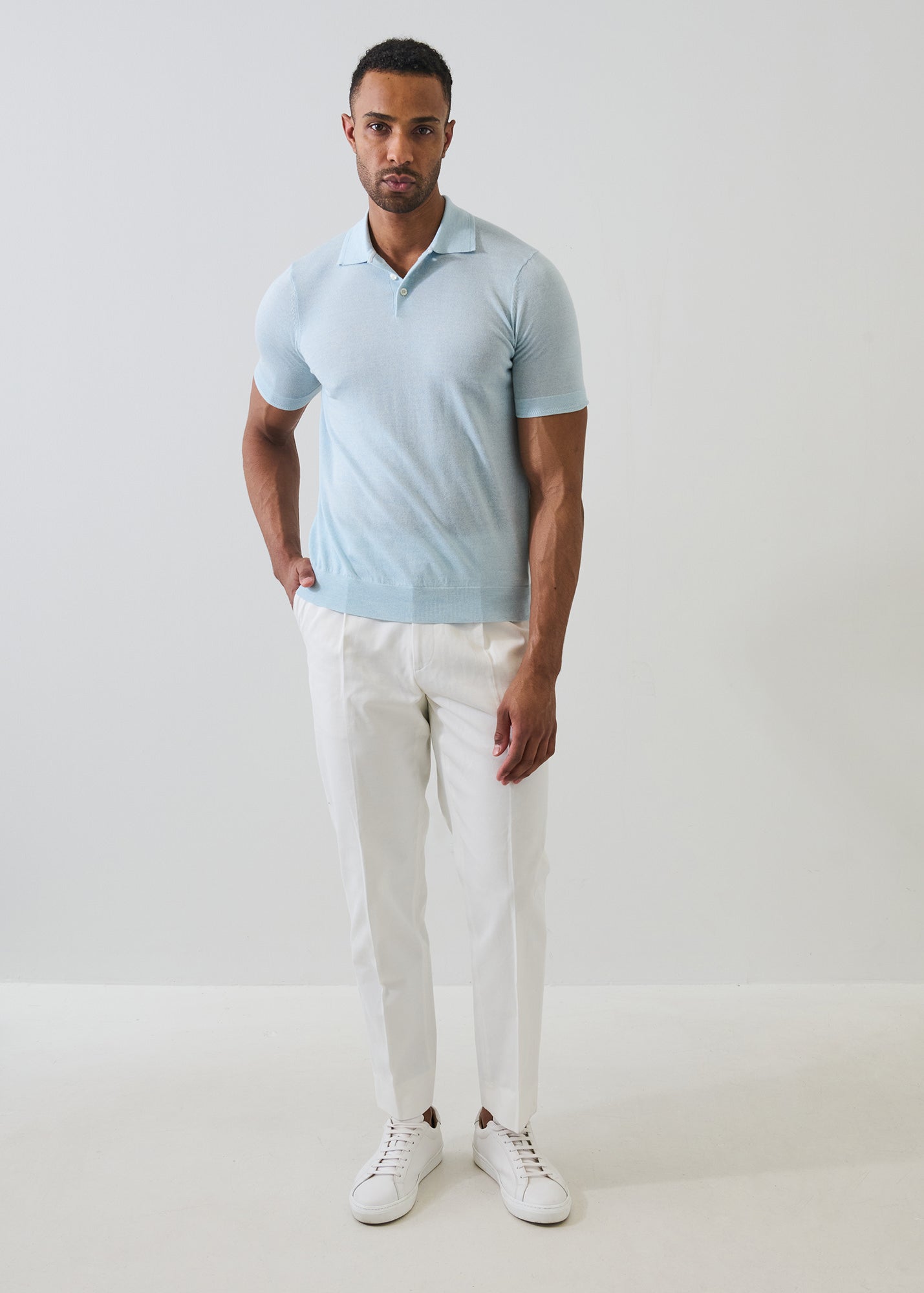 Cotton-Cupro Knit Polo - PATRICK ASSARAF