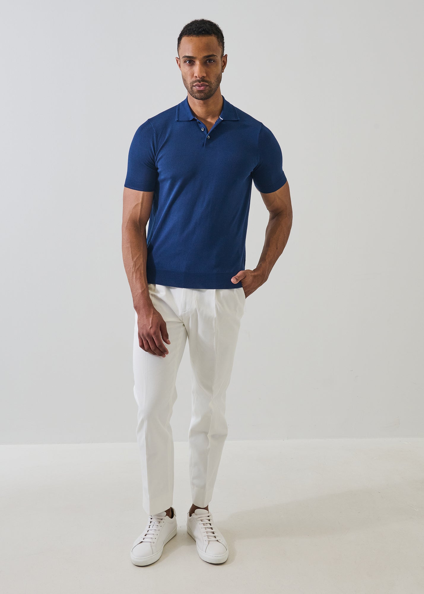Cotton-Cupro Knit Polo - PATRICK ASSARAF
