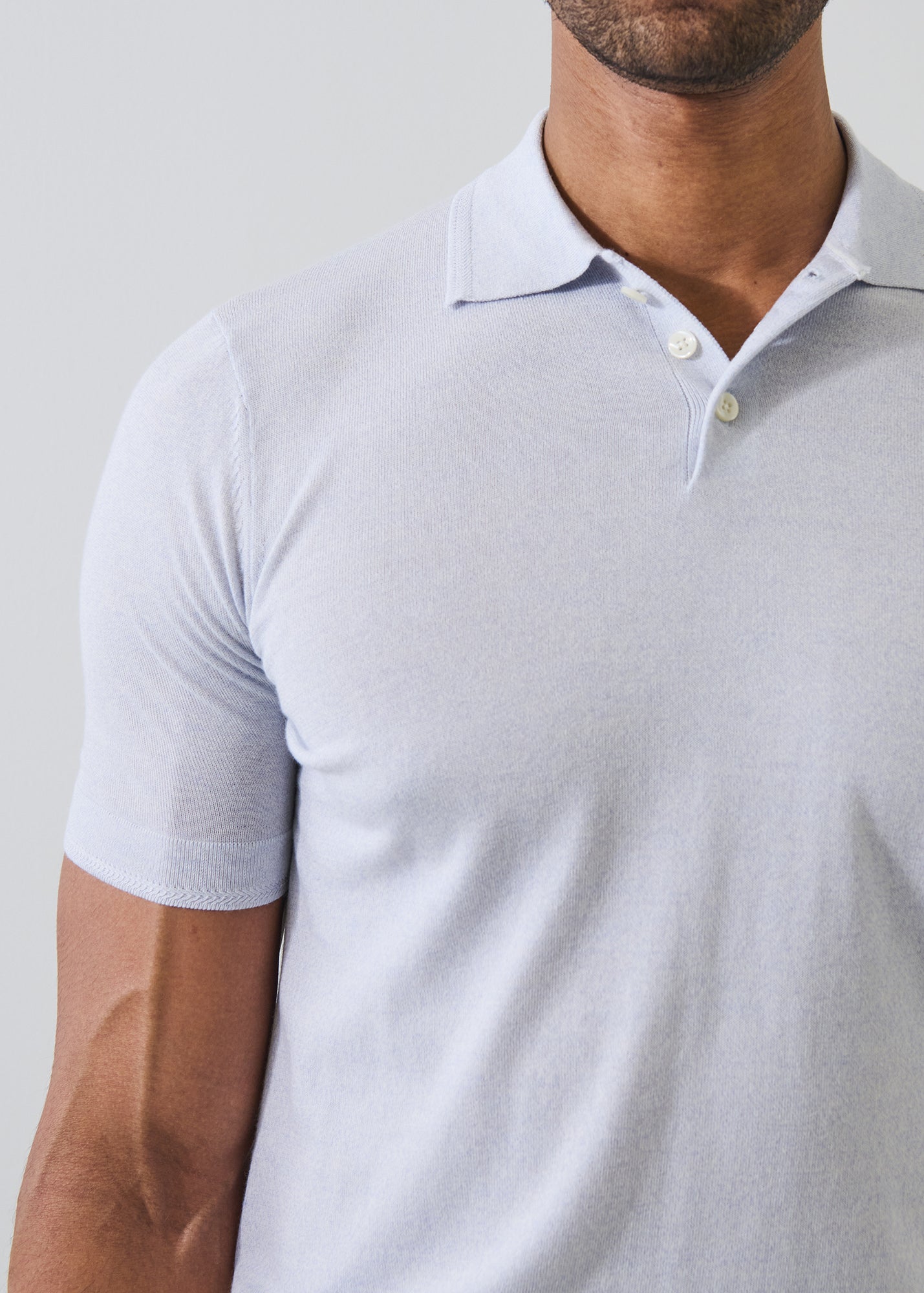 Cotton-Cupro Knit Polo - PATRICK ASSARAF