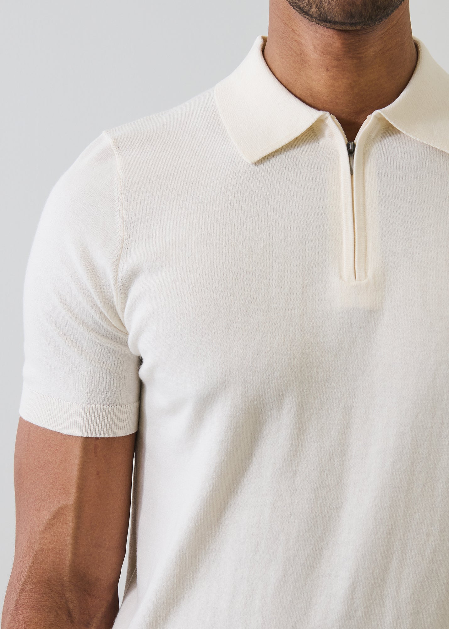 Cotton Blend Zip Polo - PATRICK ASSARAF