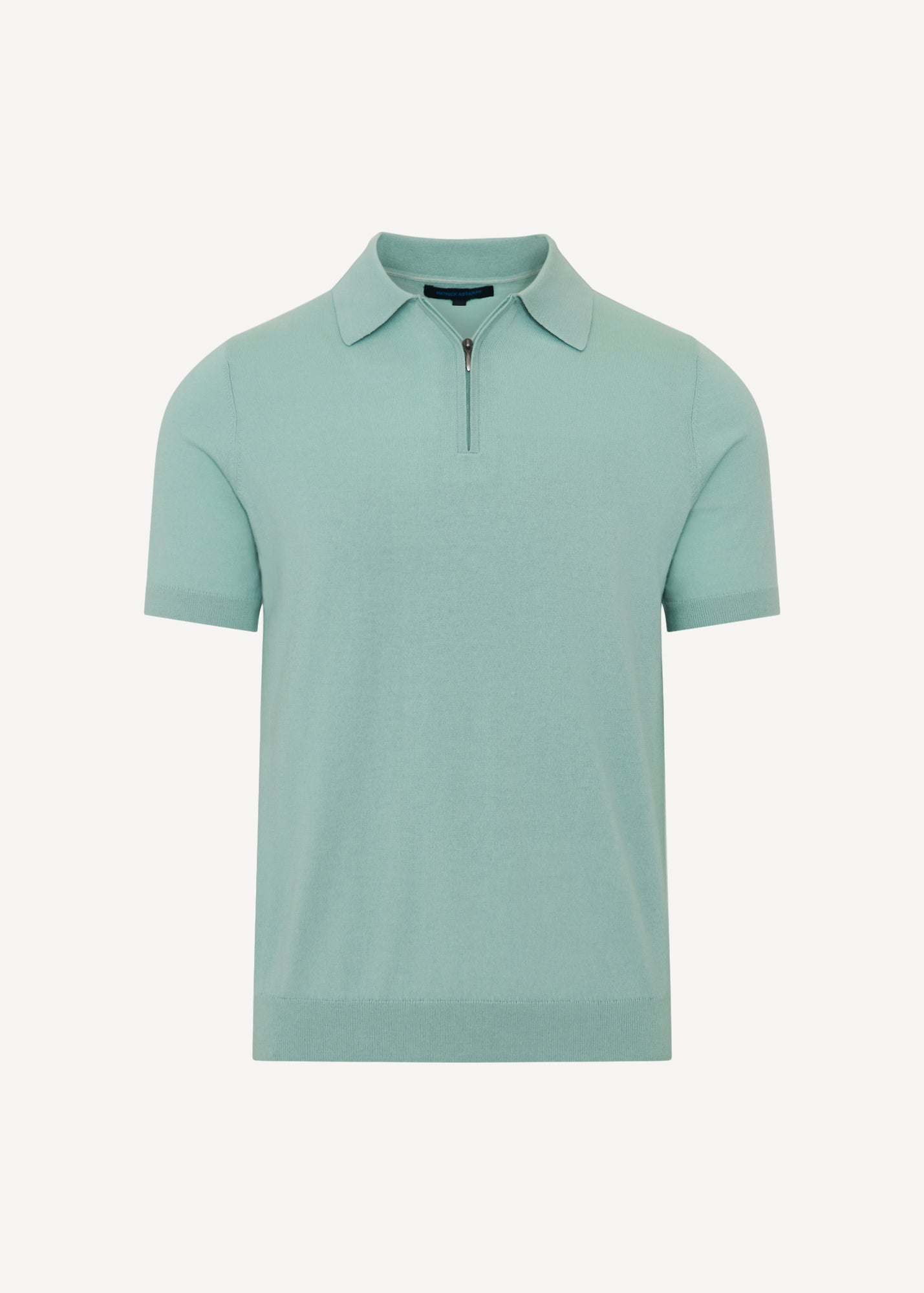 Cotton Blend Zip Polo