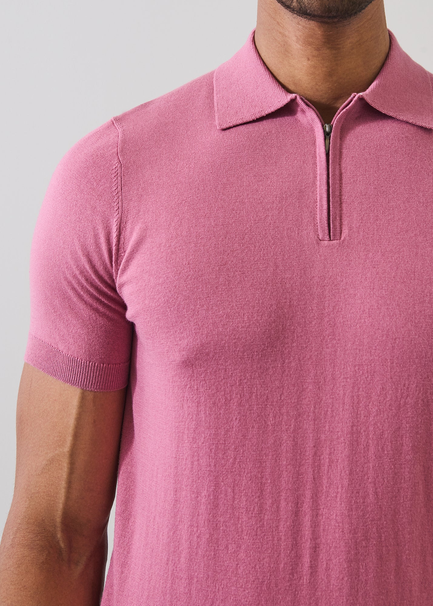 Cotton Blend Zip Polo - PATRICK ASSARAF