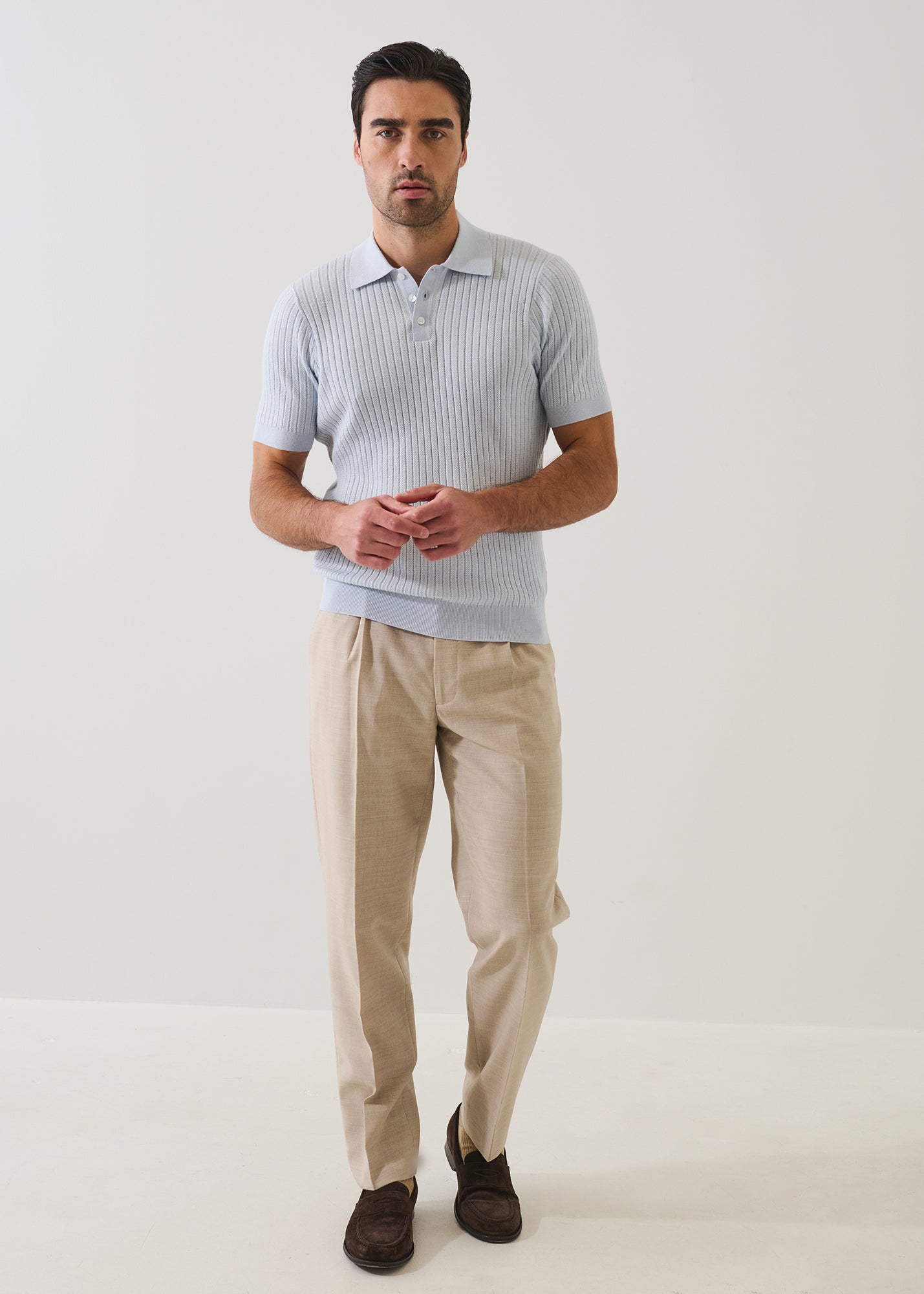 Cotton Blend Drop Needle Polo