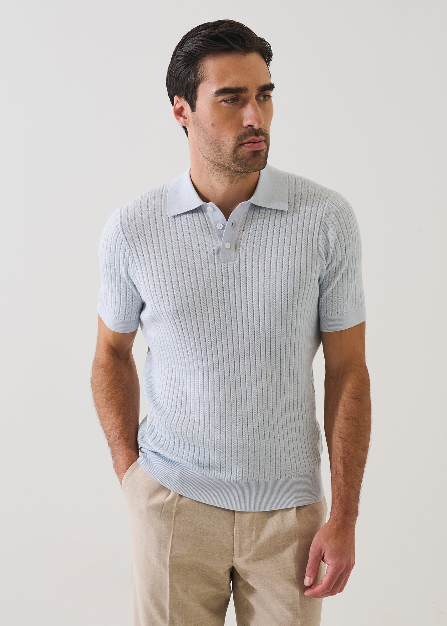 Cotton Blend Drop Needle Polo