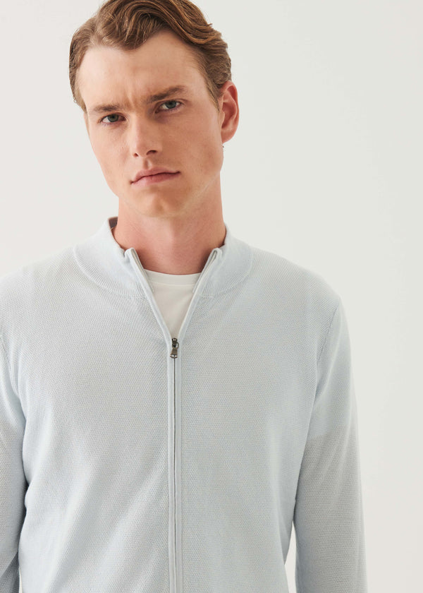 Cotton Cashmere Seed Stitch Full Zip Cardigan