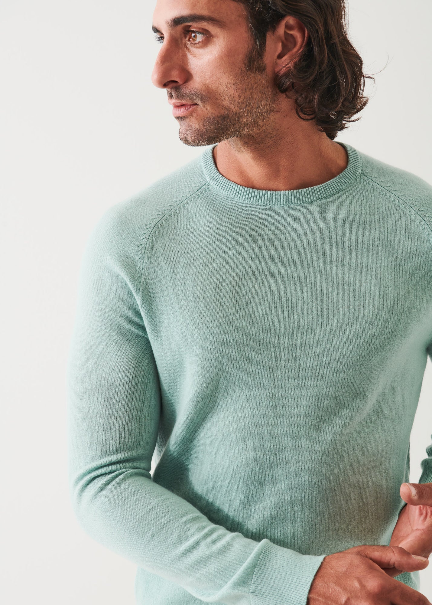 Wool Cashmere Raglan Crewneck