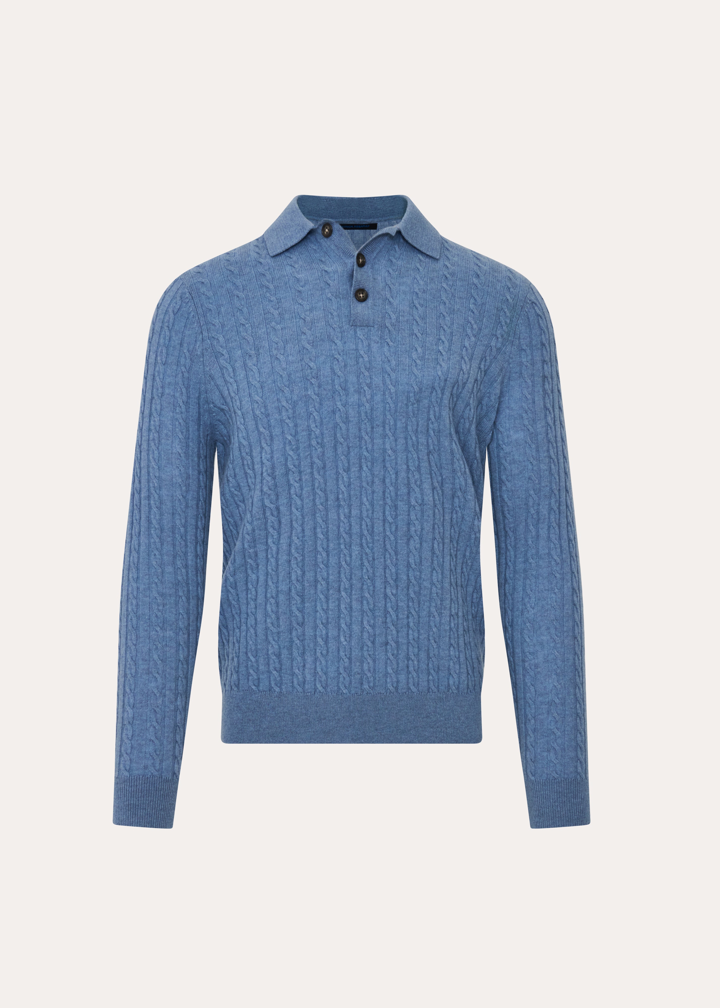 Merino-Cashmere Cable Polo - PATRICK ASSARAF