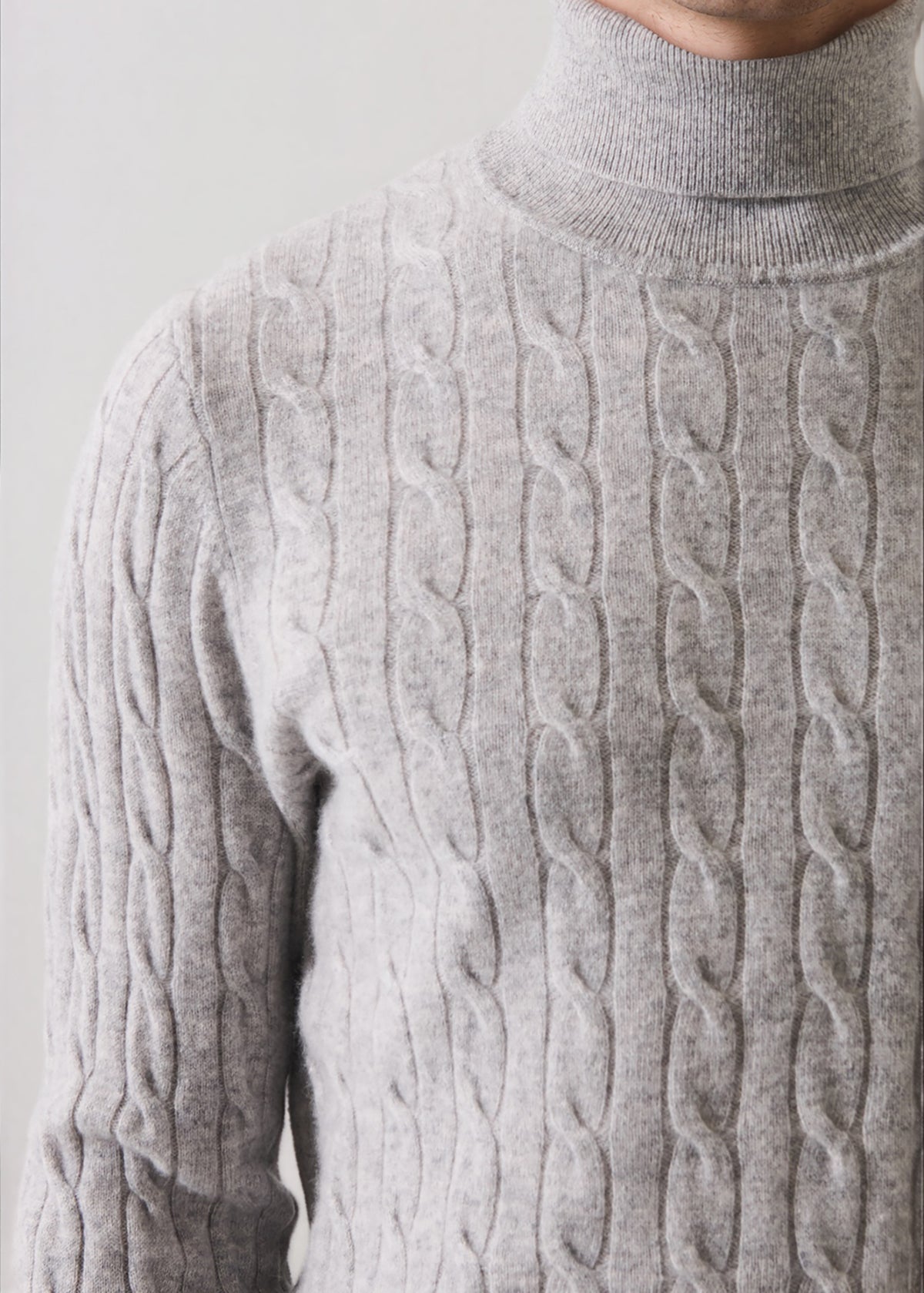 Merino-Cashmere Cable Turtleneck - PATRICK ASSARAF