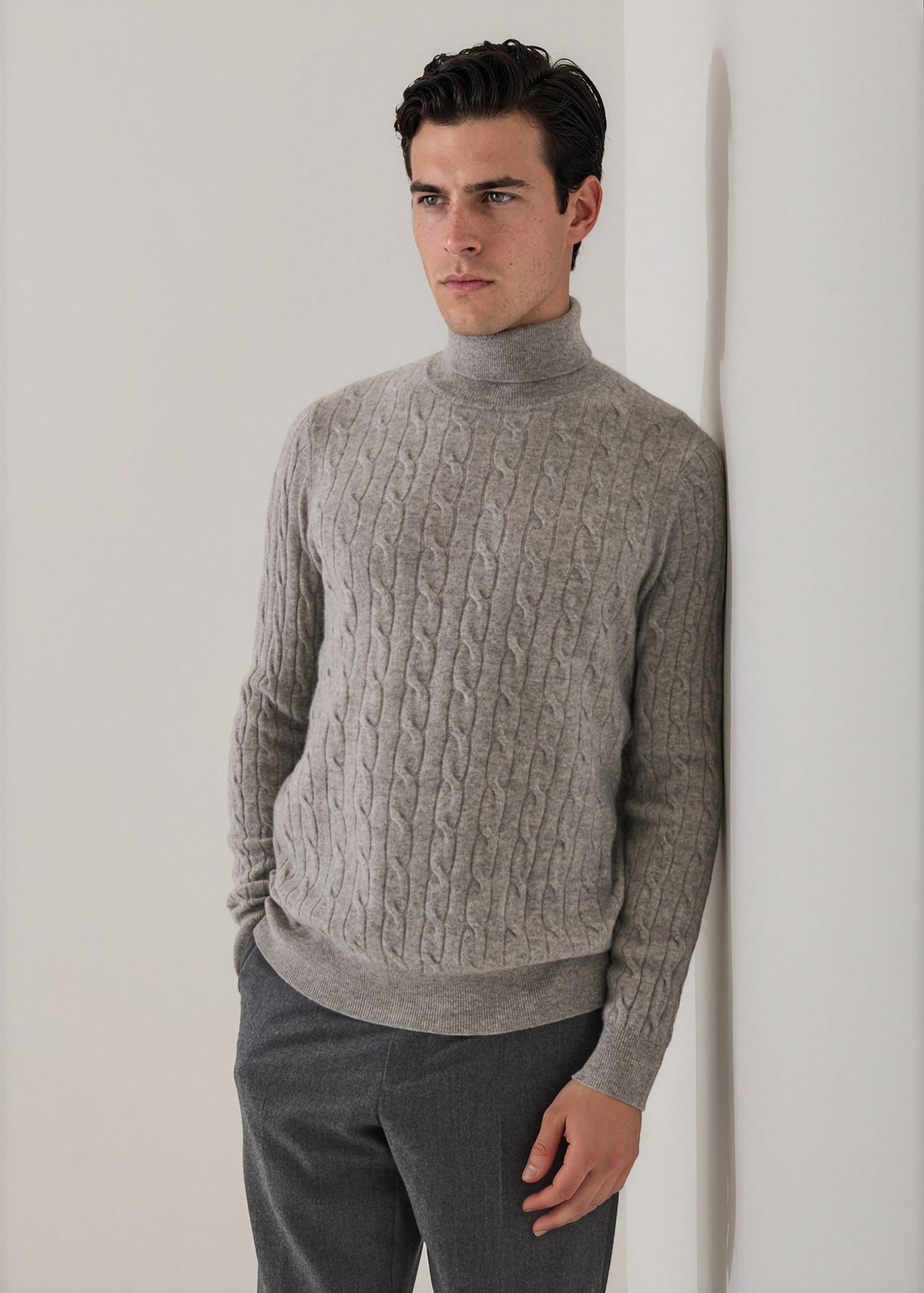 Merino-Cashmere Cable Turtleneck - PATRICK ASSARAF