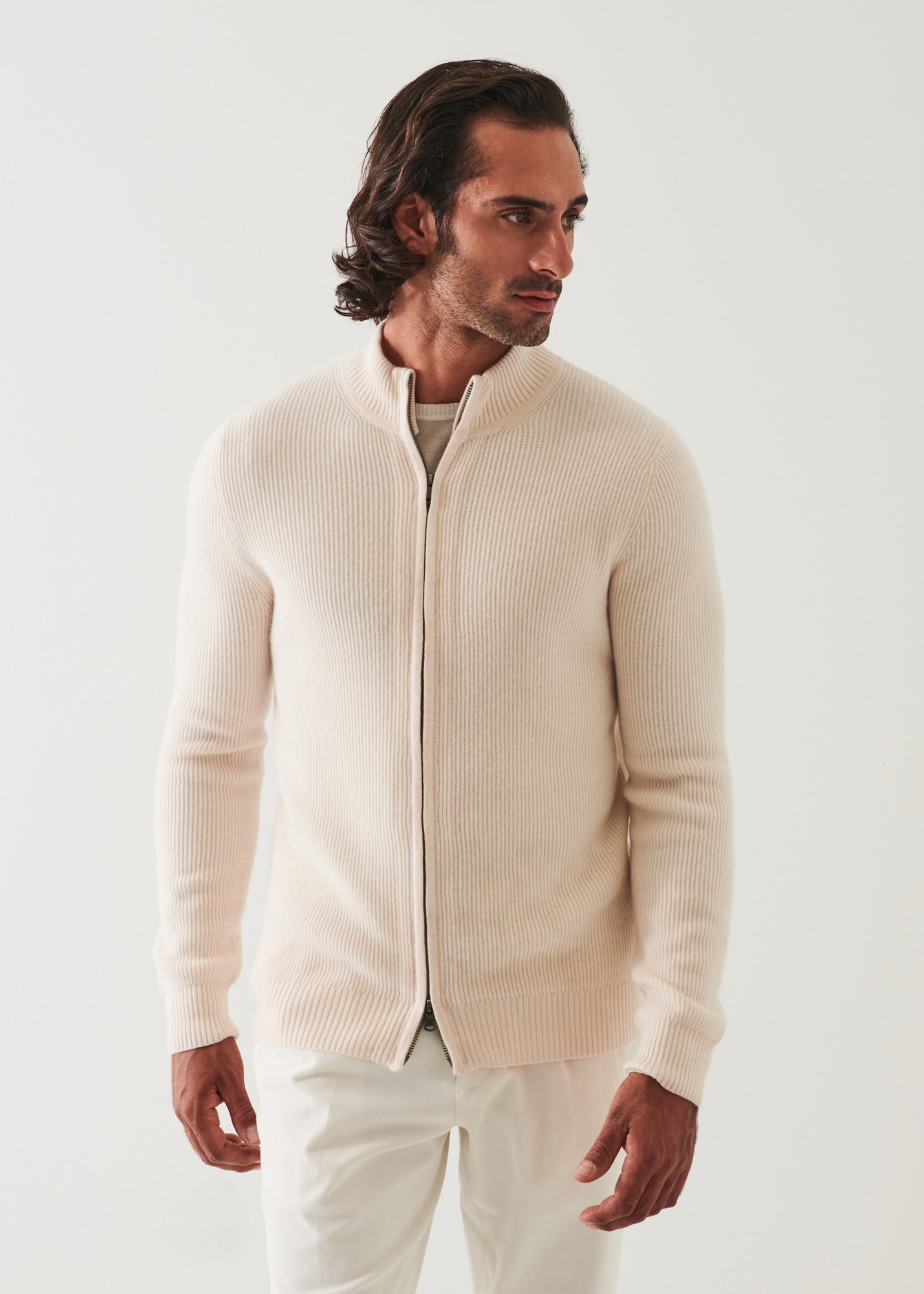 Ribbed Cashmere Full Zip