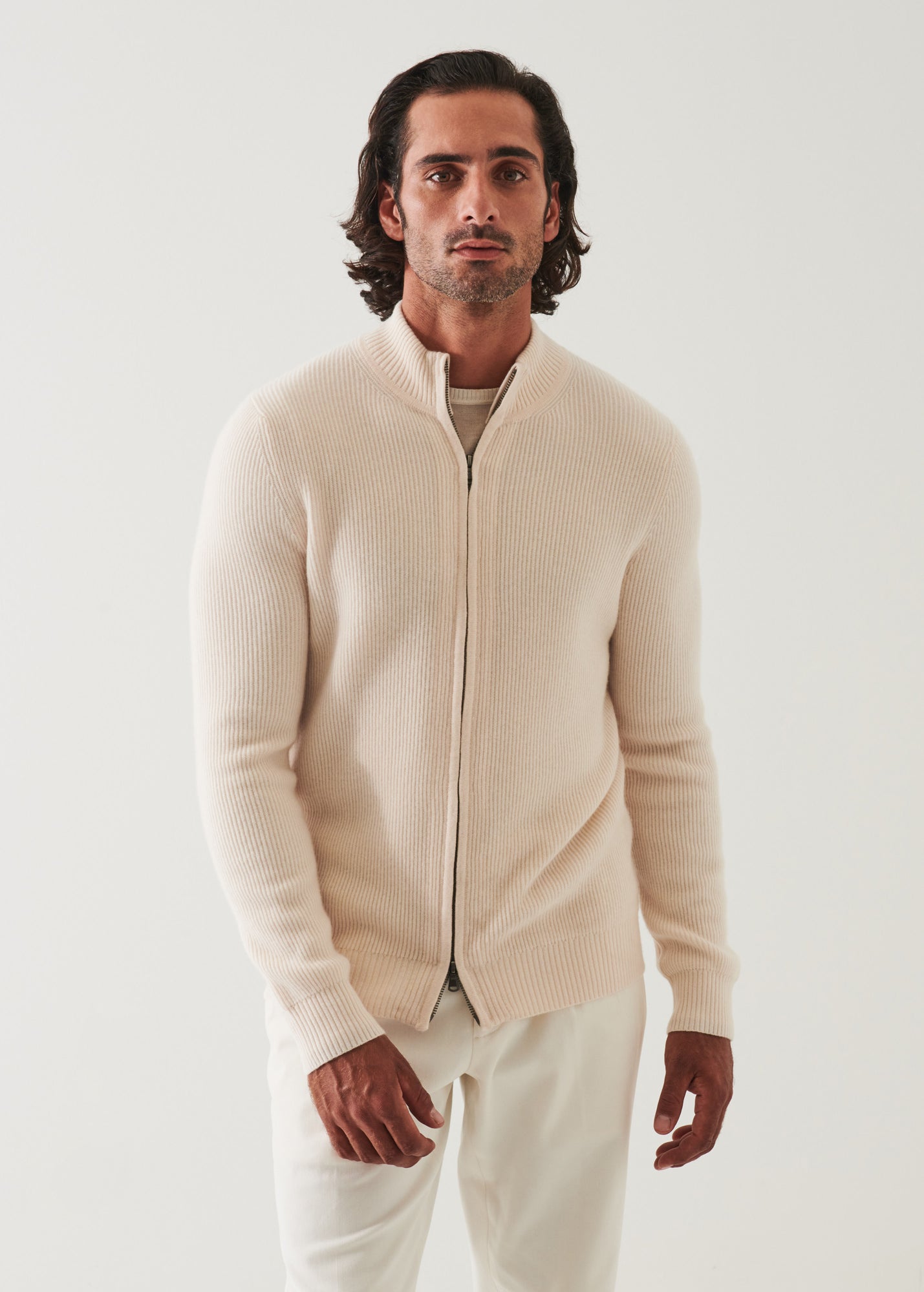 Ribbed Cashmere Full Zip