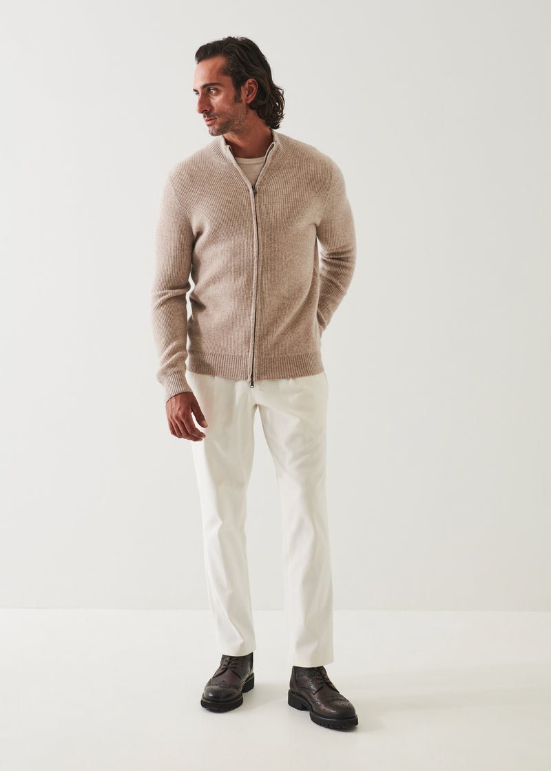 RIBBED CASHMERE FULL ZIP