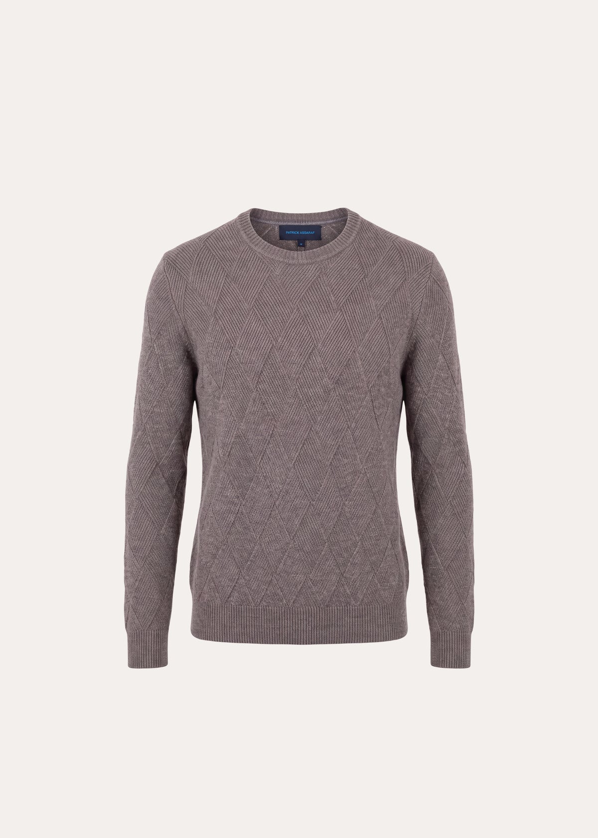 Merino-Cashmere Diamond Twill Crew Neck - PATRICK ASSARAF