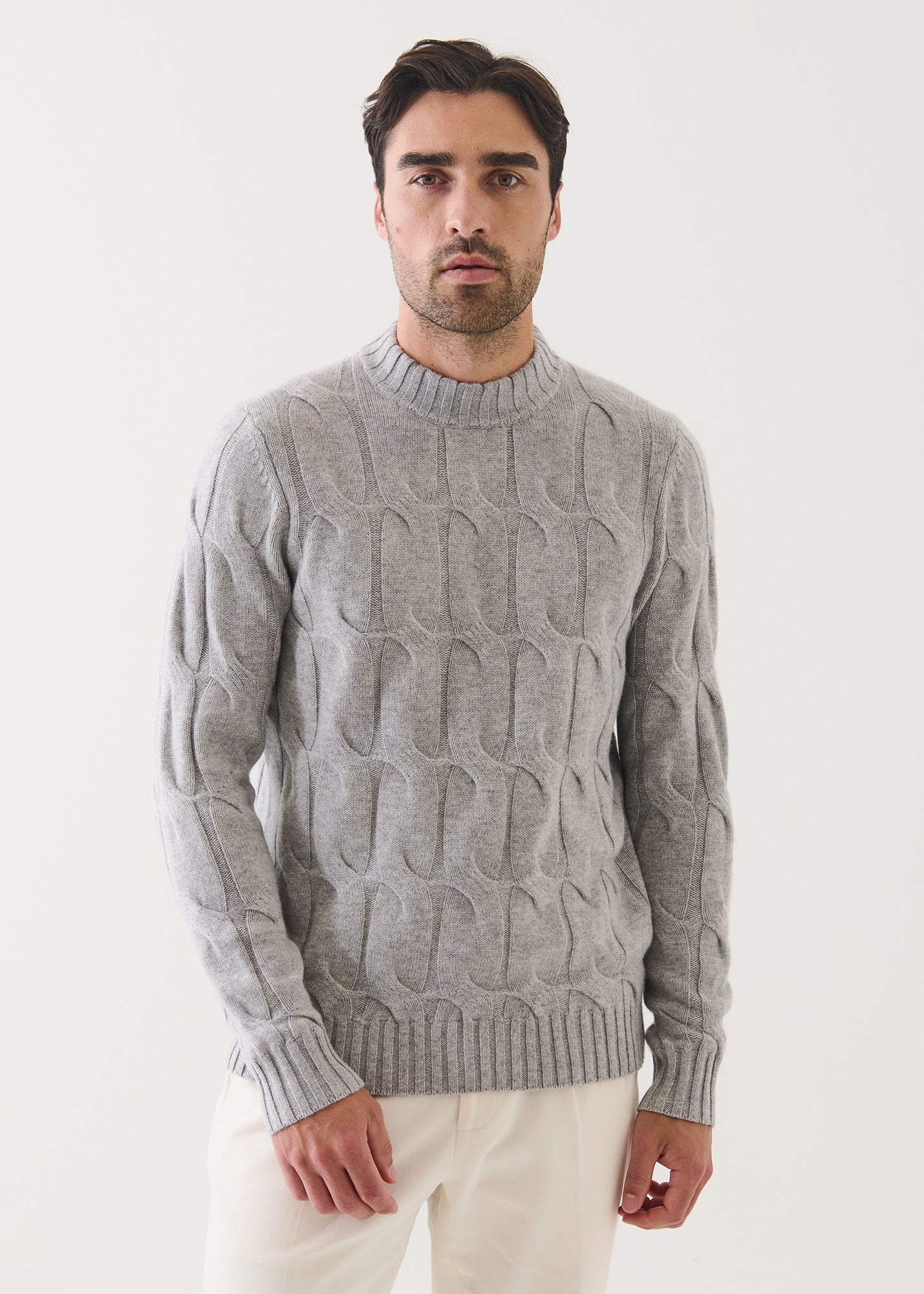 Wool Cashmere Textured Mock Neck - PATRICK ASSARAF